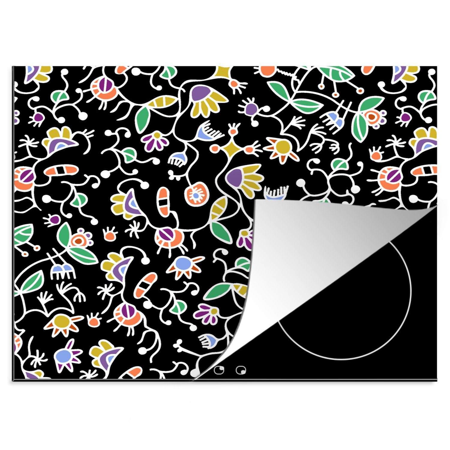 Frühling, nutzbar, Muster - Ceranfeldabdeckung (1 60x52 Mobile - Arbeitsfläche Herdblende-/Abdeckplatte Blumen tlg), cm, Vinyl, MuchoWow