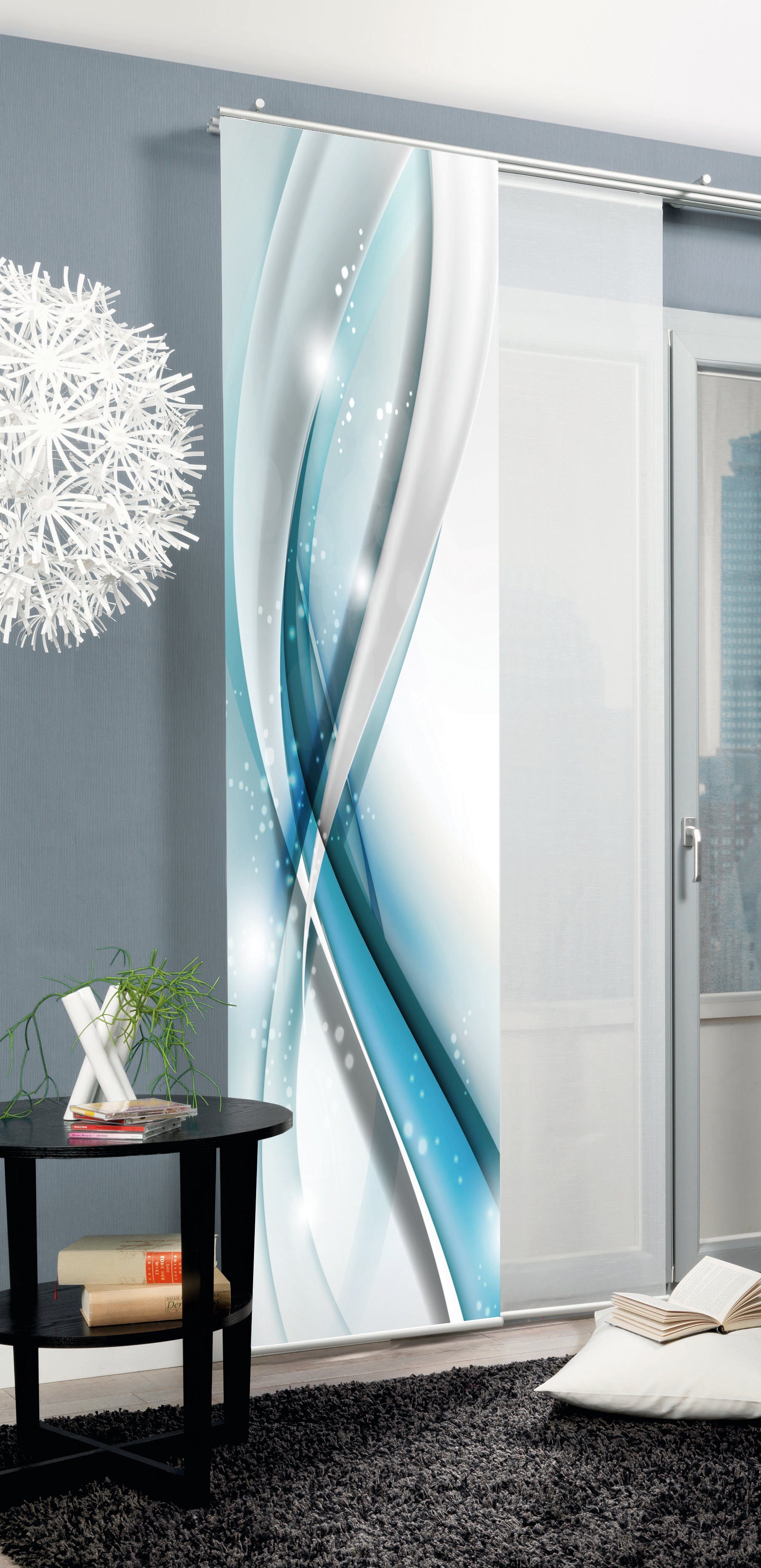 HOME WOHNIDEEN Schiebegardine GLIWE (1 St), Paneelwagen, blickdicht, Schiebevorhang bedruckt