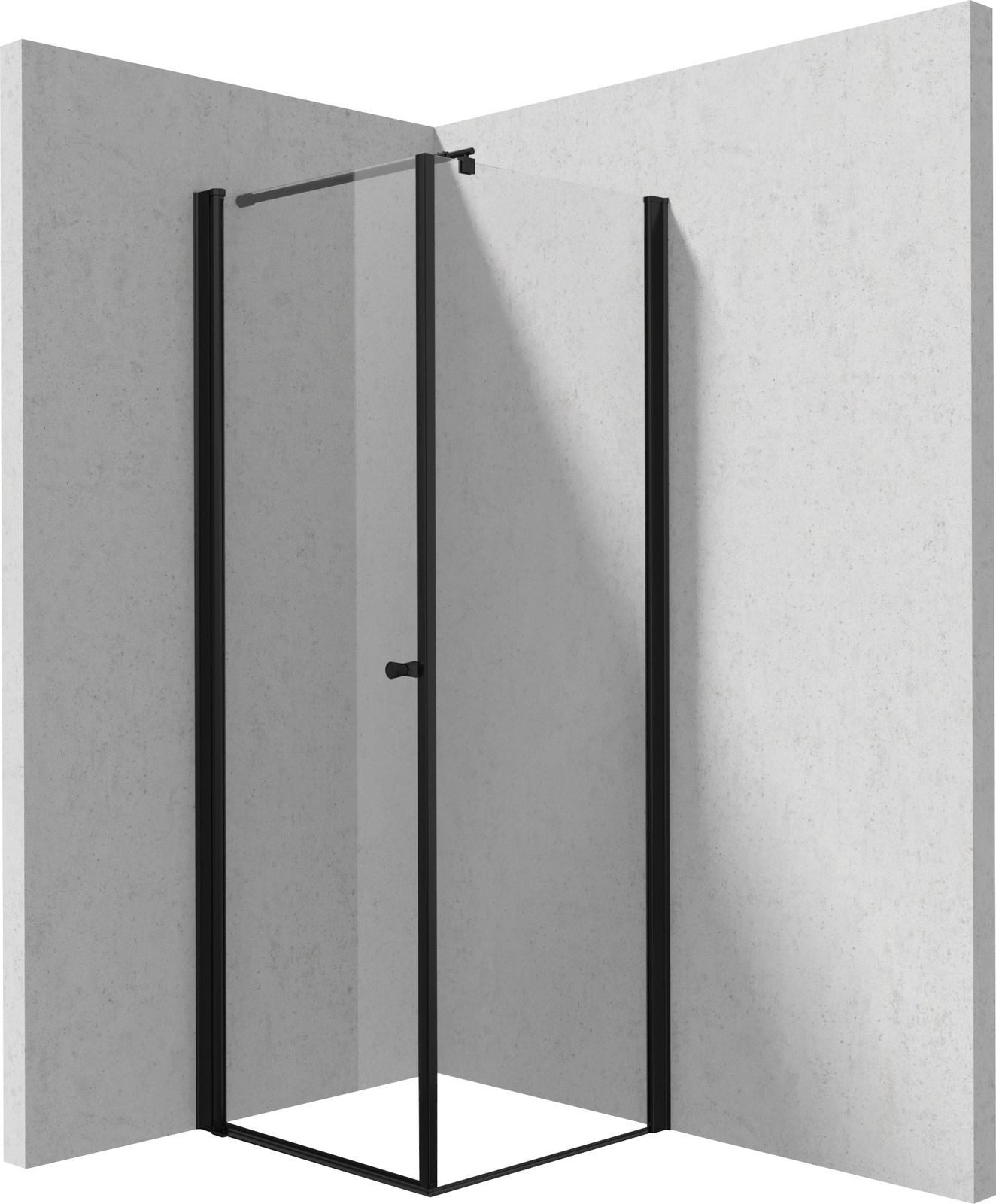 Deante Komplettdusche Duschkabine 80x80 cm in Schwarz, BxT: 80x80 cm