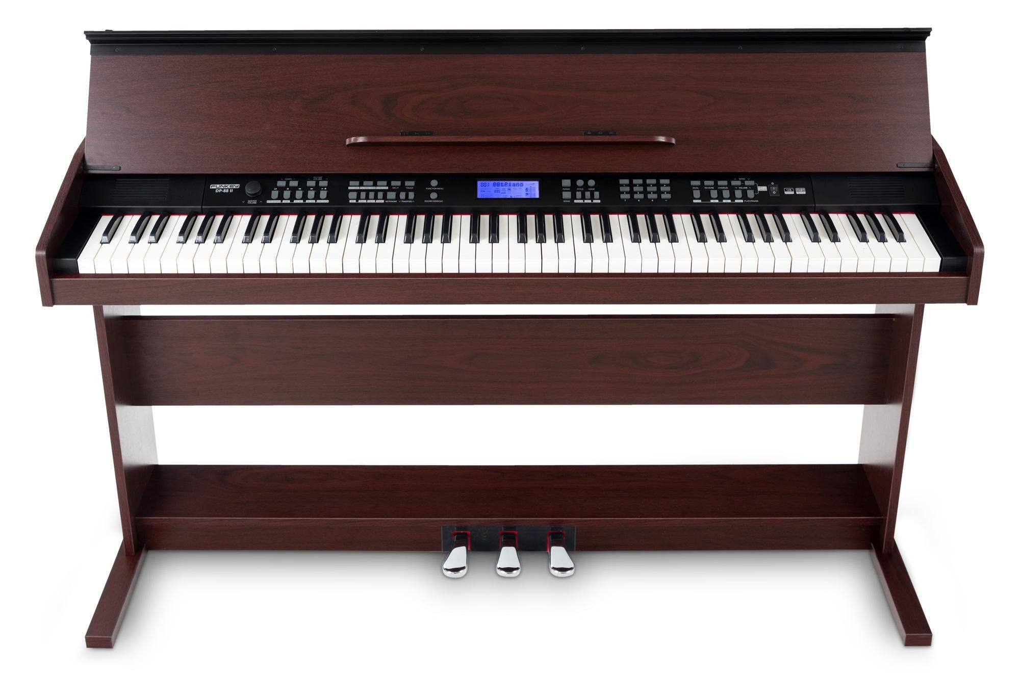 FunKey Digitalpiano DP-88 II E-Piano mit 88 anschlagsdynamische Tasten, Klavier mit Begleitautomatik und Chord Akkordbegleitung