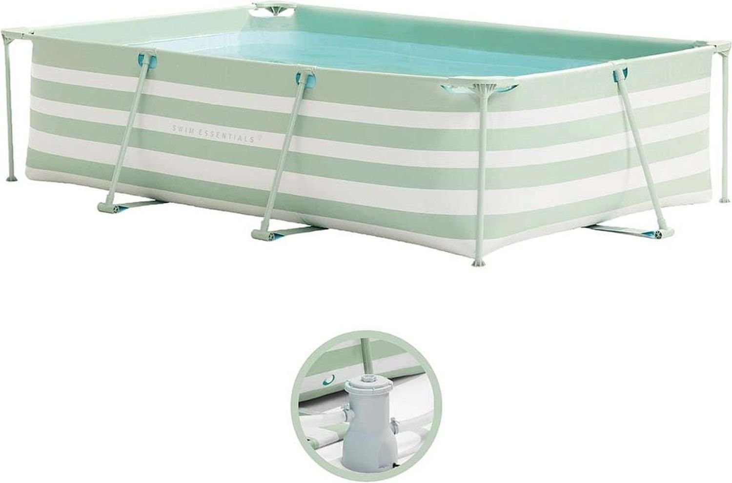 Swim Essentials Pool Swim Essentials Rahmenpool grün/weiß, inkl. Filterpumpe, 300 x 200 x