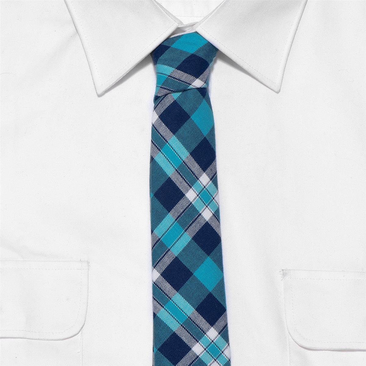 cm Veranstaltungen für Krawatte 1x 6 Herren gestreift, oder Krawatte Krawatte) oder Baumwolle, blau festliche kariert oder kariert DonDon 2 Karos mit 1-St., Streifen Büro (Packung,