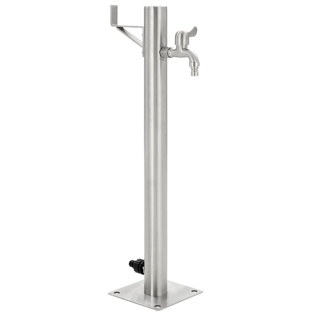 vidaXL Wassertank, Garten-Wassersäule Edelstahl Rund 65 cm