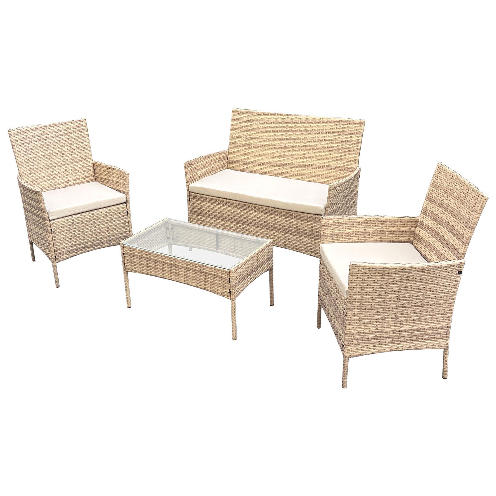 SVITA Sitzgruppe BROOKLYN, (Set, 4-tlg., Gartenlounge), Gartenmöbel Set, Sitzgruppe, Polyrattan