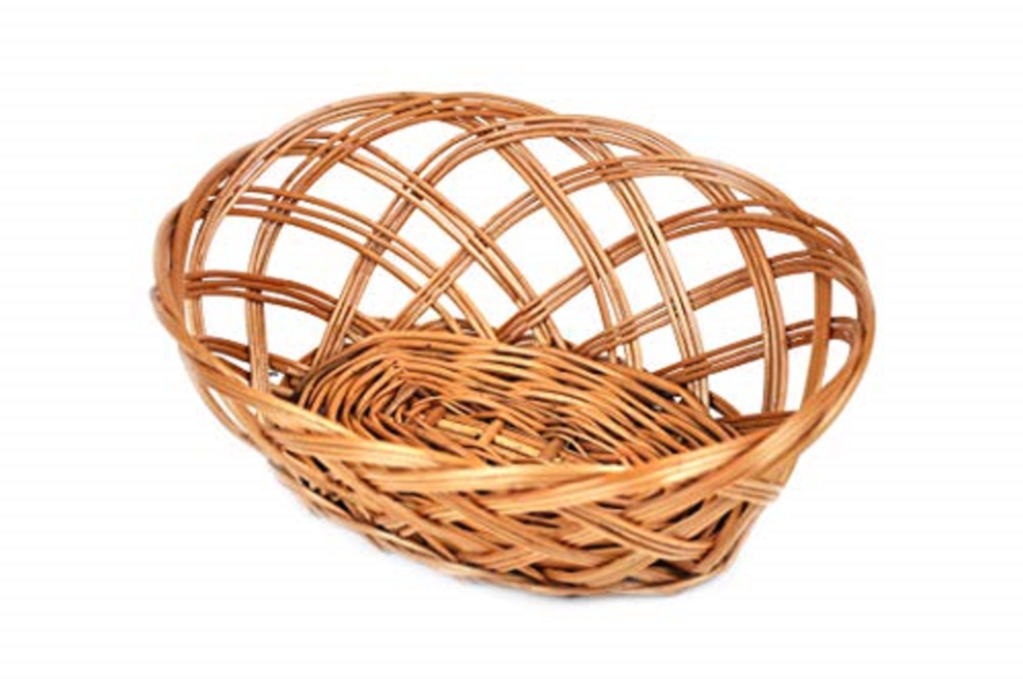 MyBer® Besteckkorb Weidenkorb Brot Korb Obst oval geflochten oval braun, (1-tlg), Körbchen aus Weide, braun, mit Muster 26/19/9cm K2-033