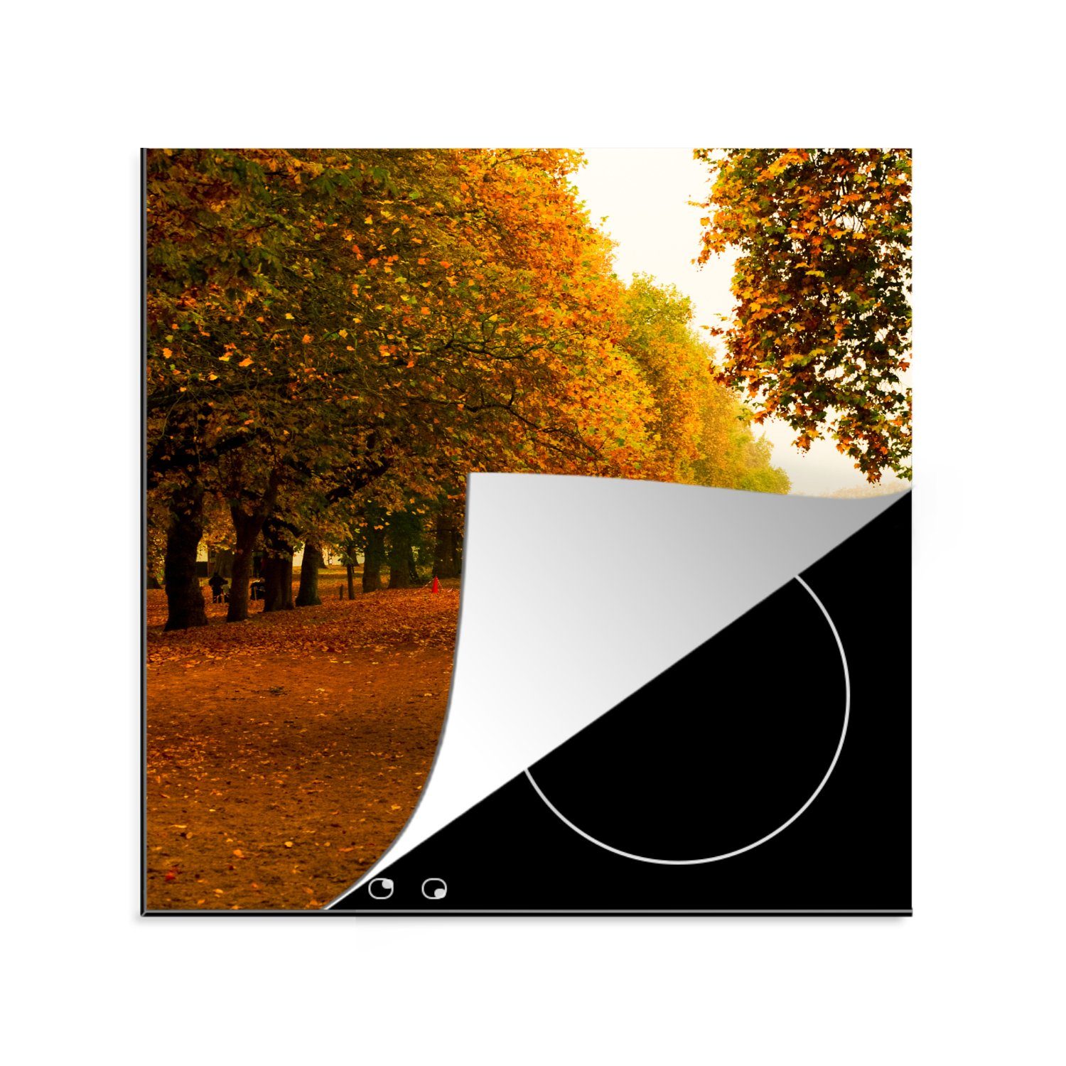MuchoWow Herdblende-/Abdeckplatte Herbst - London - England, Vinyl, (1 tlg), 78x78 cm, Ceranfeldabdeckung, Arbeitsplatte für küche