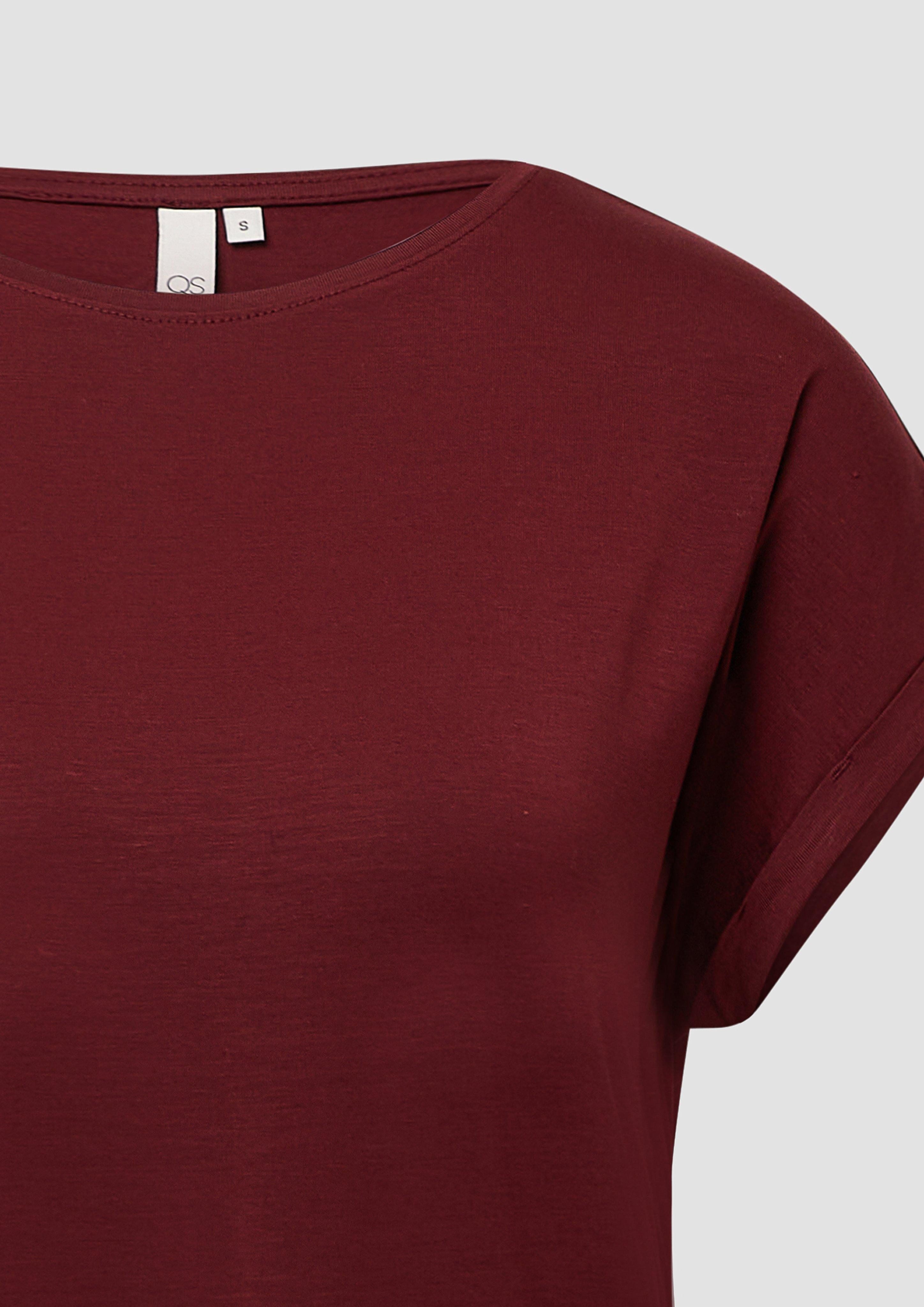 QS Kurzarmshirt Loose Fit-Shirt im Lyocellmix günstig online kaufen