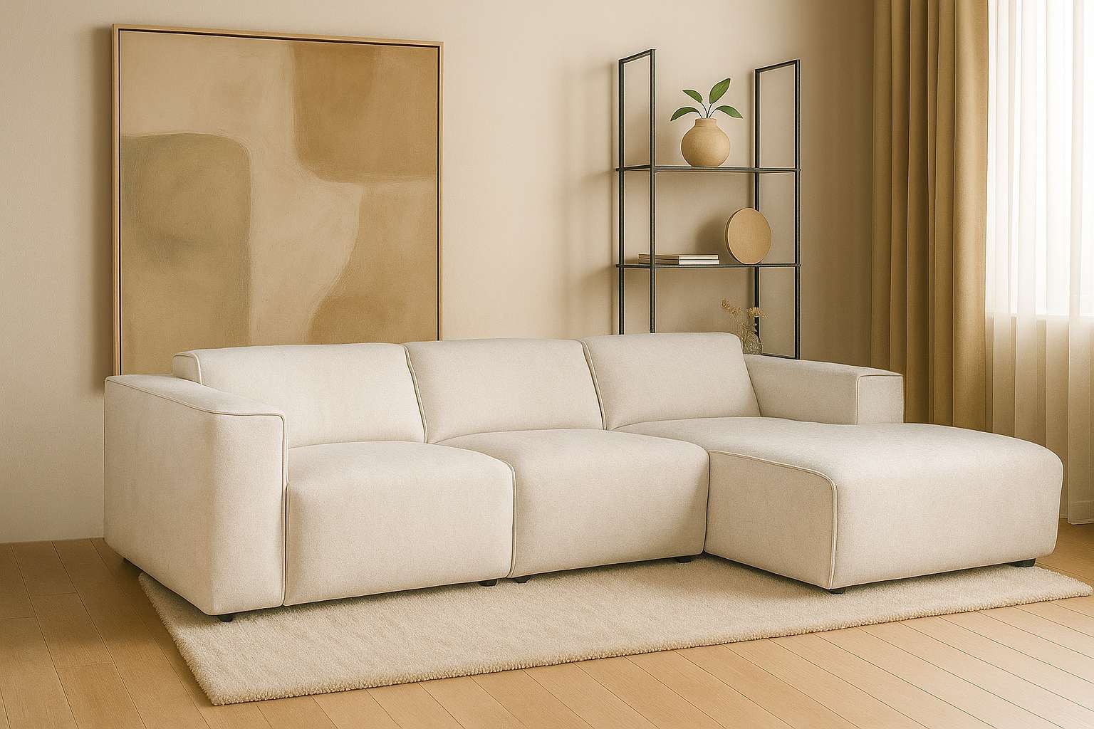 Ecksofa Noord mit Kedernaht, Breite 281 cm, L-Form