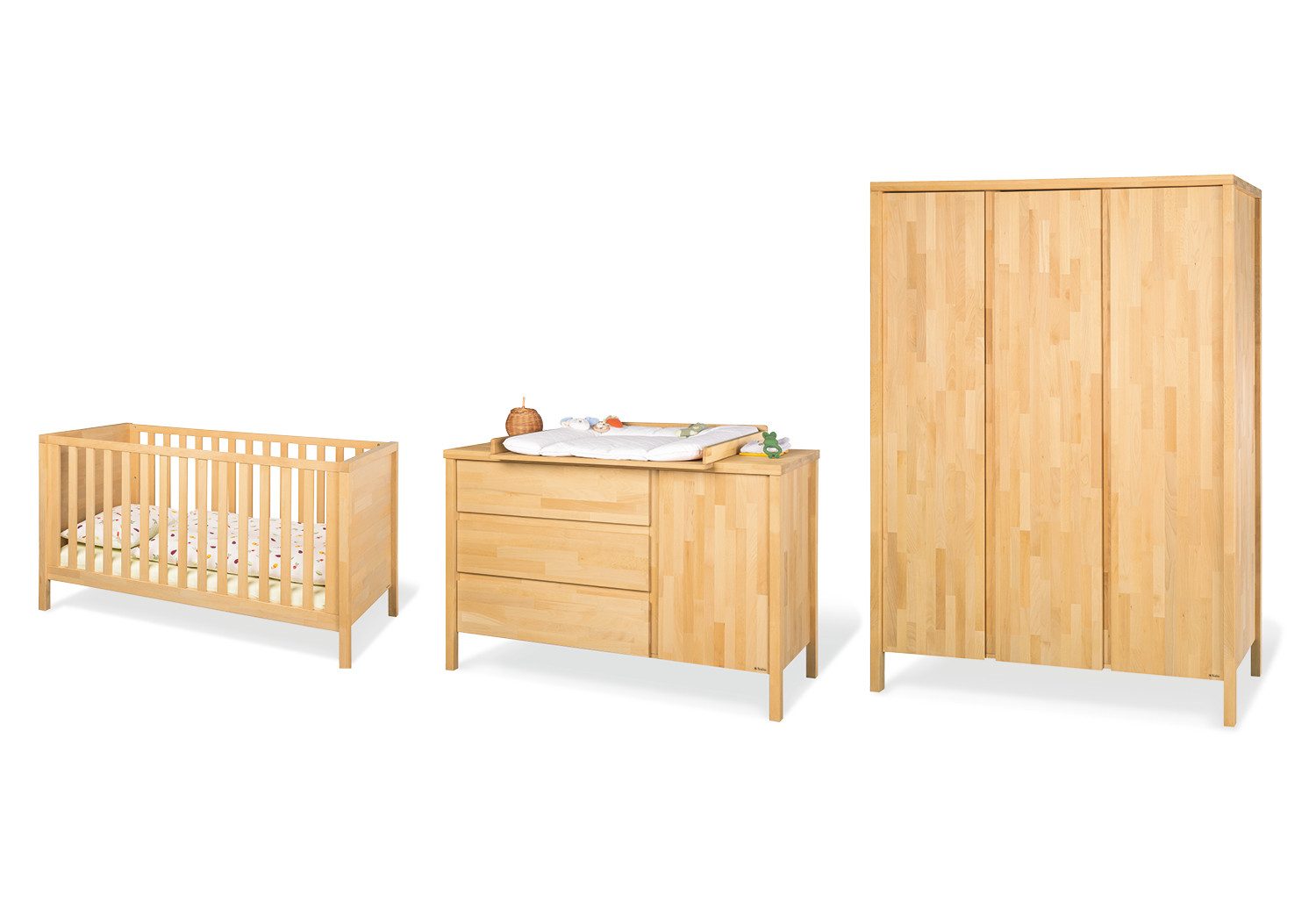 Babymöbel-Set Kinderzimmer-Set 'Enno' extrabreit groß, 3-tlg.
