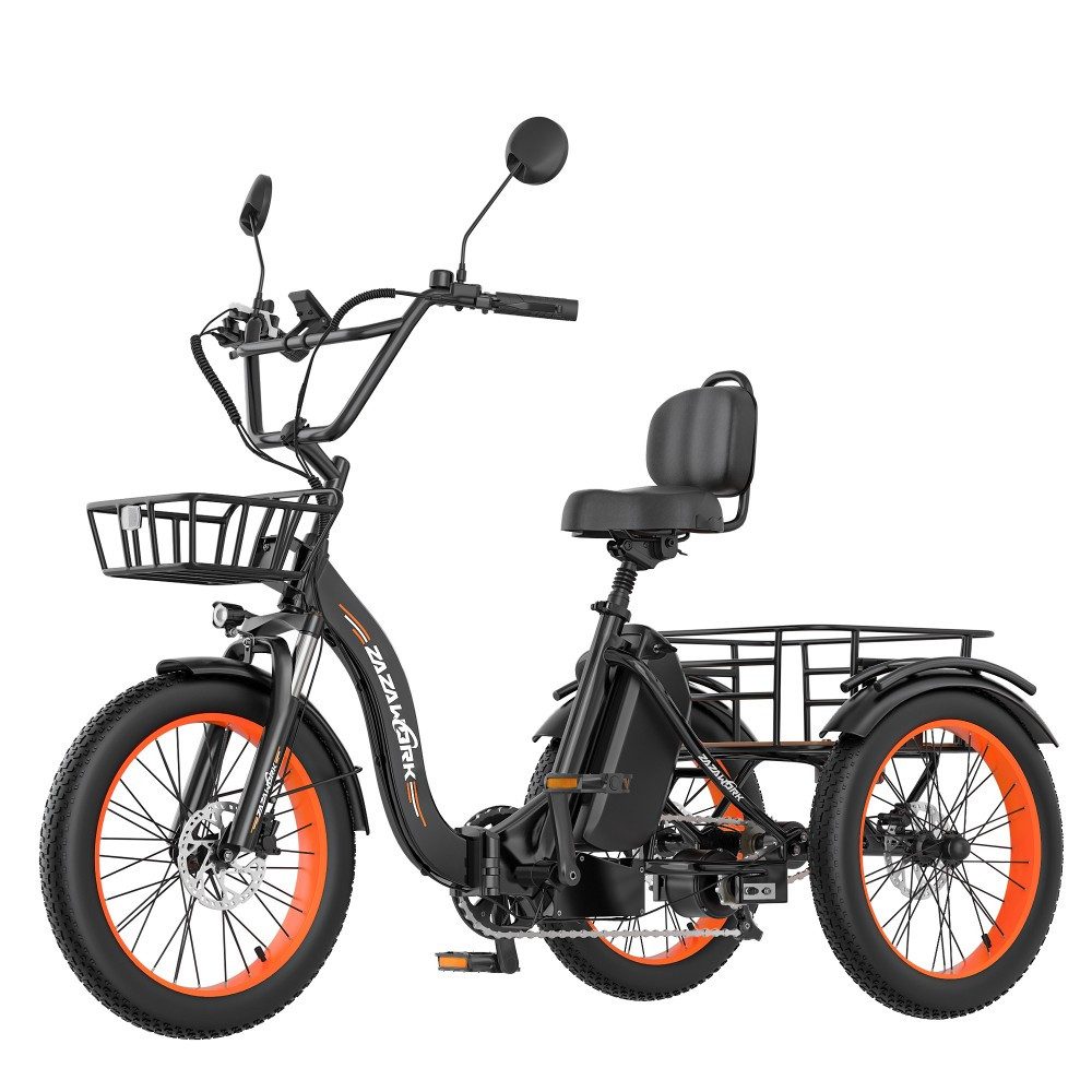 SSY E-Bike City Dreirad Fahrrad mit Akku, Mittelmotor, (Stabile Dreiradkonstruktion), Praktischer Stauraum