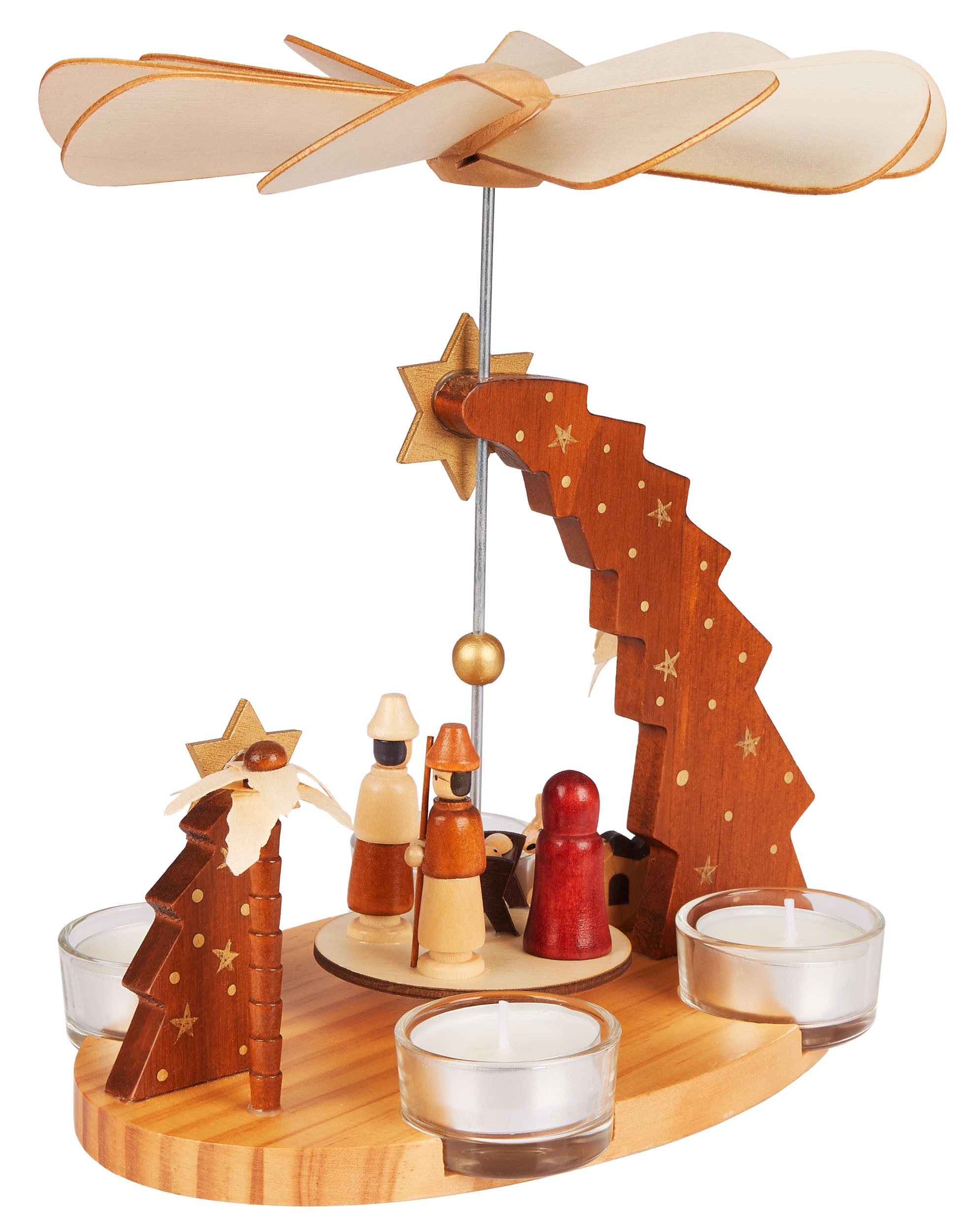 BRUBAKER Weihnachtspyramide Teelichtpyramide aus Holz - Stern von Betlehem, günstig online kaufen