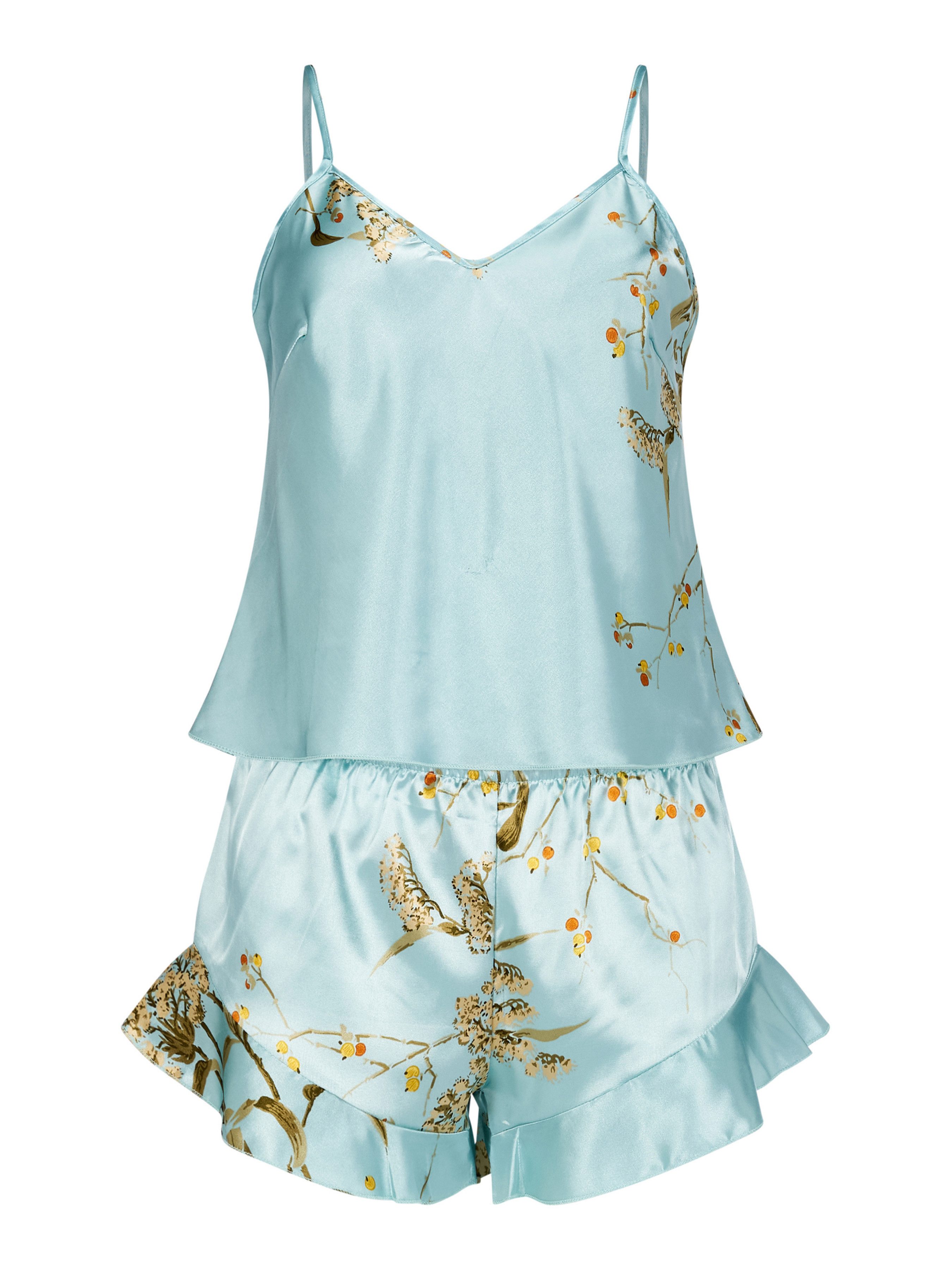 Elegant Love Shorty Loungewear: Pyjama mit Blumendruck - Nachtwäsche Set (Set, 2 tlg., 2 Stück) Dessous, Nachthemd Set – Bild 2 von 5