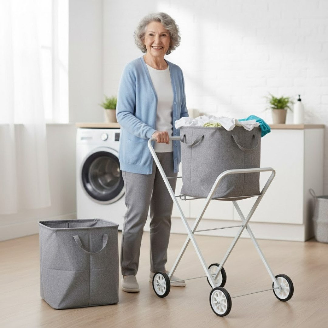 abc HOME Wäschekorb Wäschekorbwagen, Ablagefläche, Klappbar, Weiß, Metall, günstig online kaufen