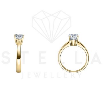Stella-Jewellery Solitärring 375er Verlobungsring Gelbgold 0,05ct. Diamant (inkl. Etui), mit Brillant 0,05ct. - Poliert