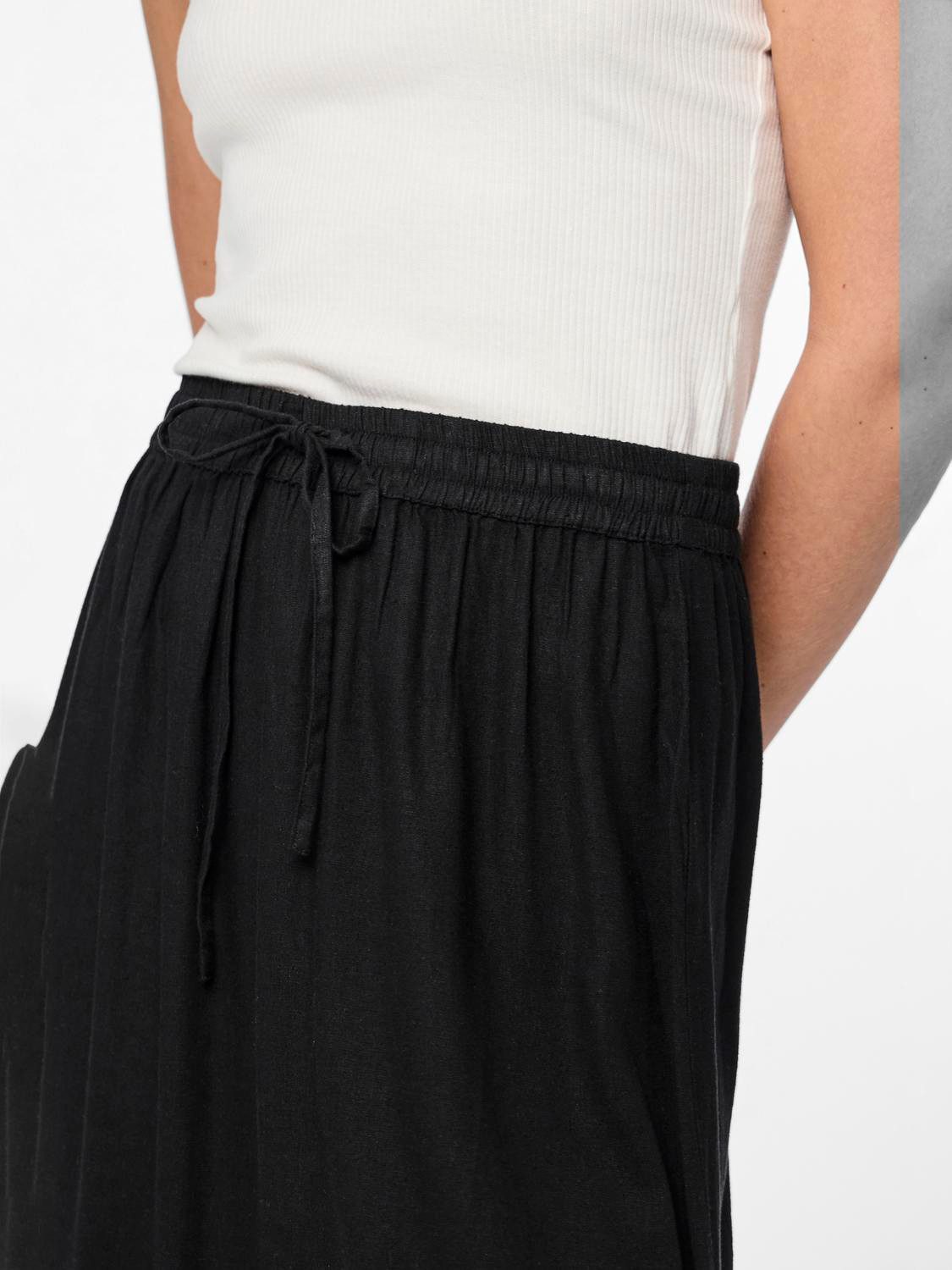 pieces Sommerrock PCPIA MW ANKLE SKIRT WVN NOOS mit Leinen günstig online kaufen