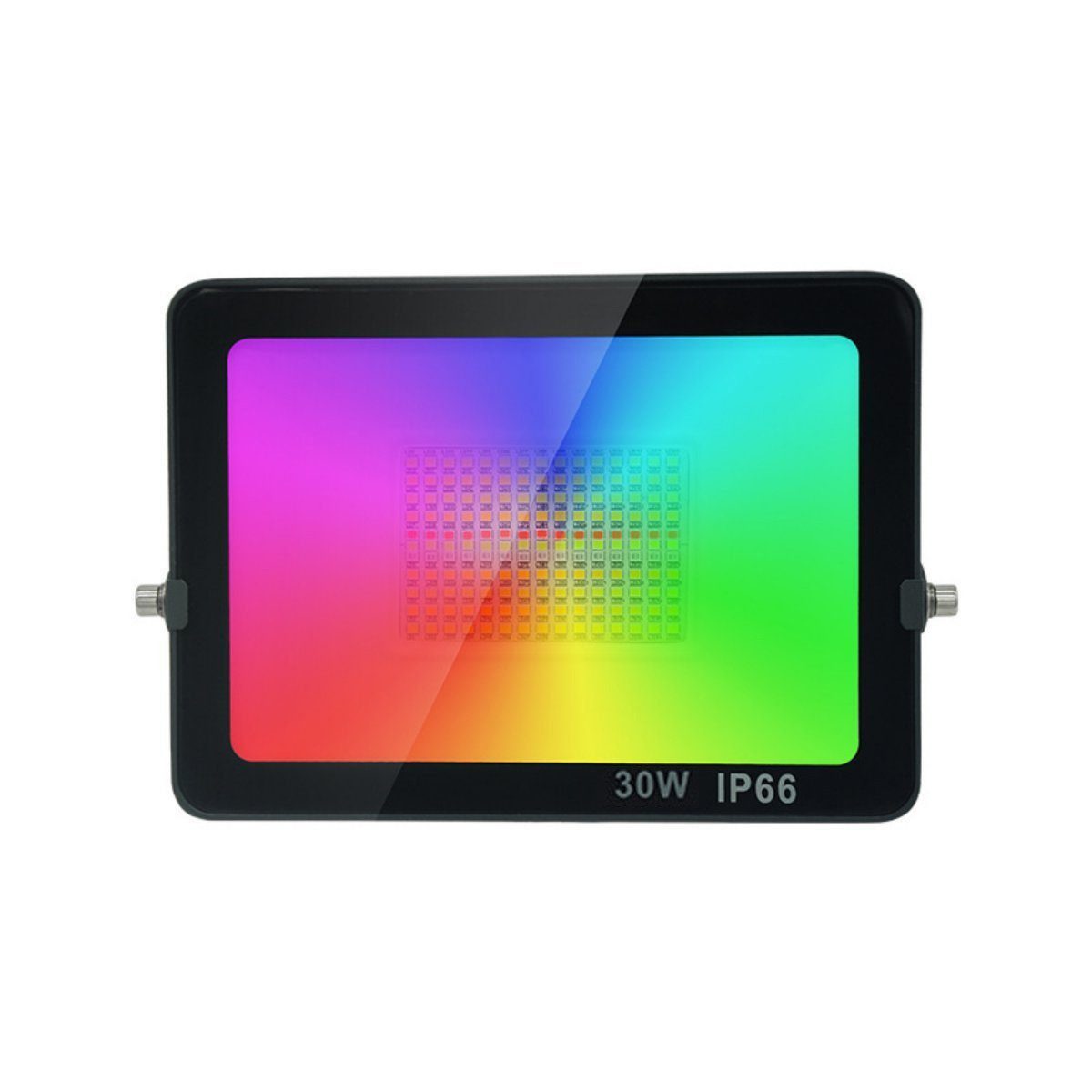 Jioson LED Flutlichtstrahler RGB Strahler Fluter, Mehrfarbig, IP66 30W WIFI mit 16 Mio. Farben, LED fest integriert, 140*112mm, 72 LED-Perlen, Smartphone-Steuerung, App (WiFi+Bluetooth)