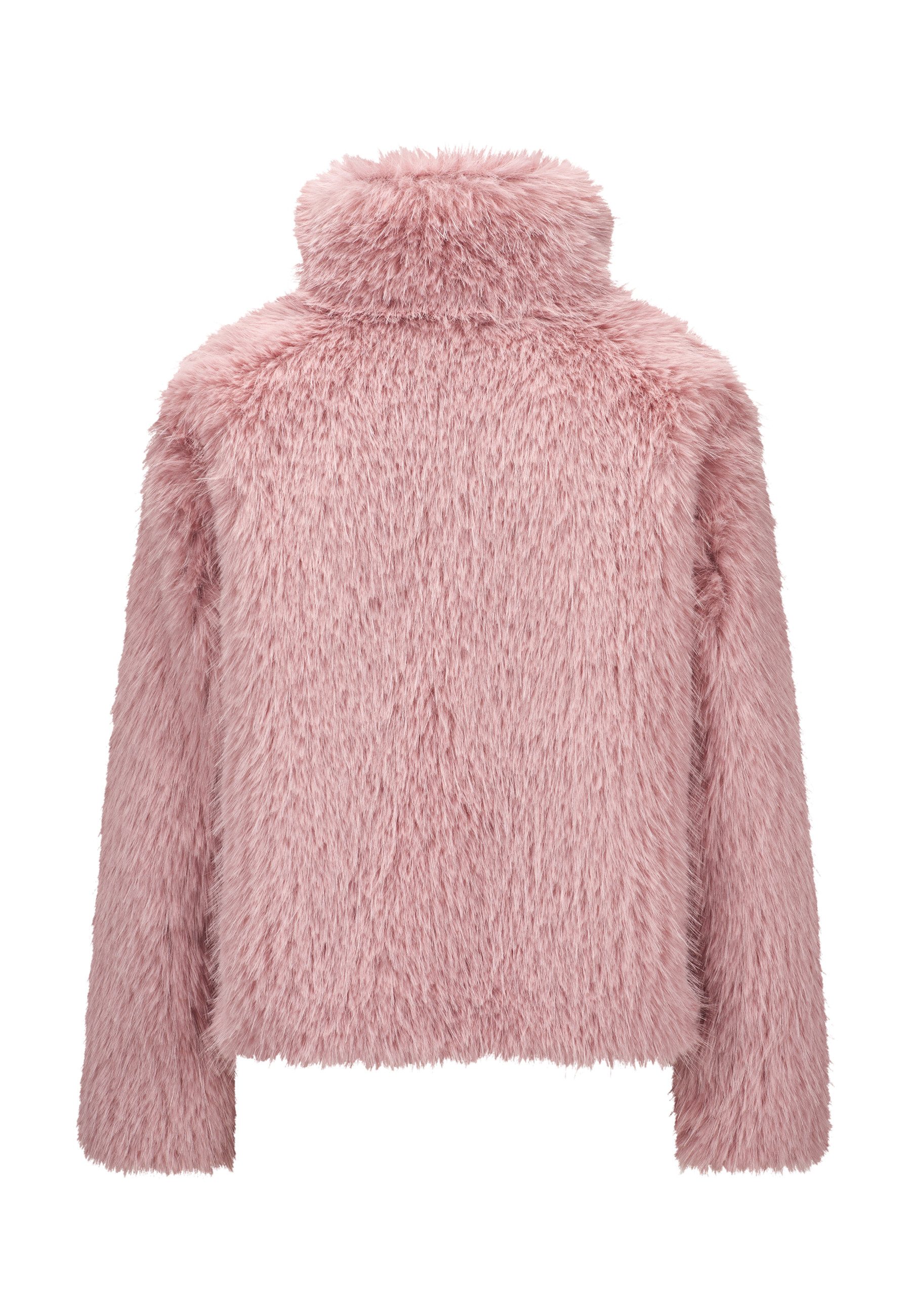 MILESTONE Fellimitatjacke MSMiyoko Damen Kunstfelljacke Übergangsjacke Metallreißverschluss – Bild 3 von 4