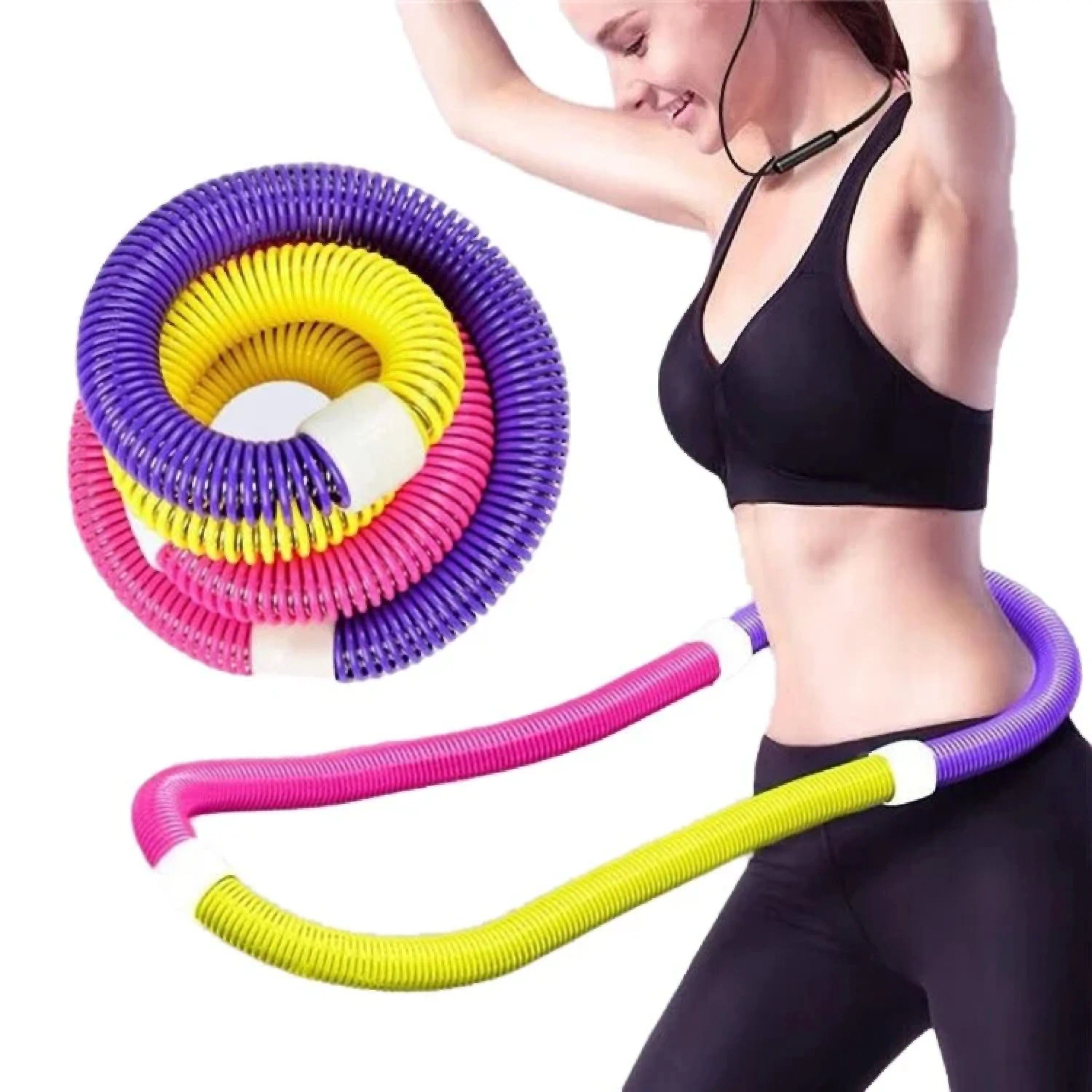 Hula-Hoop-Reifen Bauchtrainer Hula Hoop mit Rückfederung – Spiral-Fitnessreifen