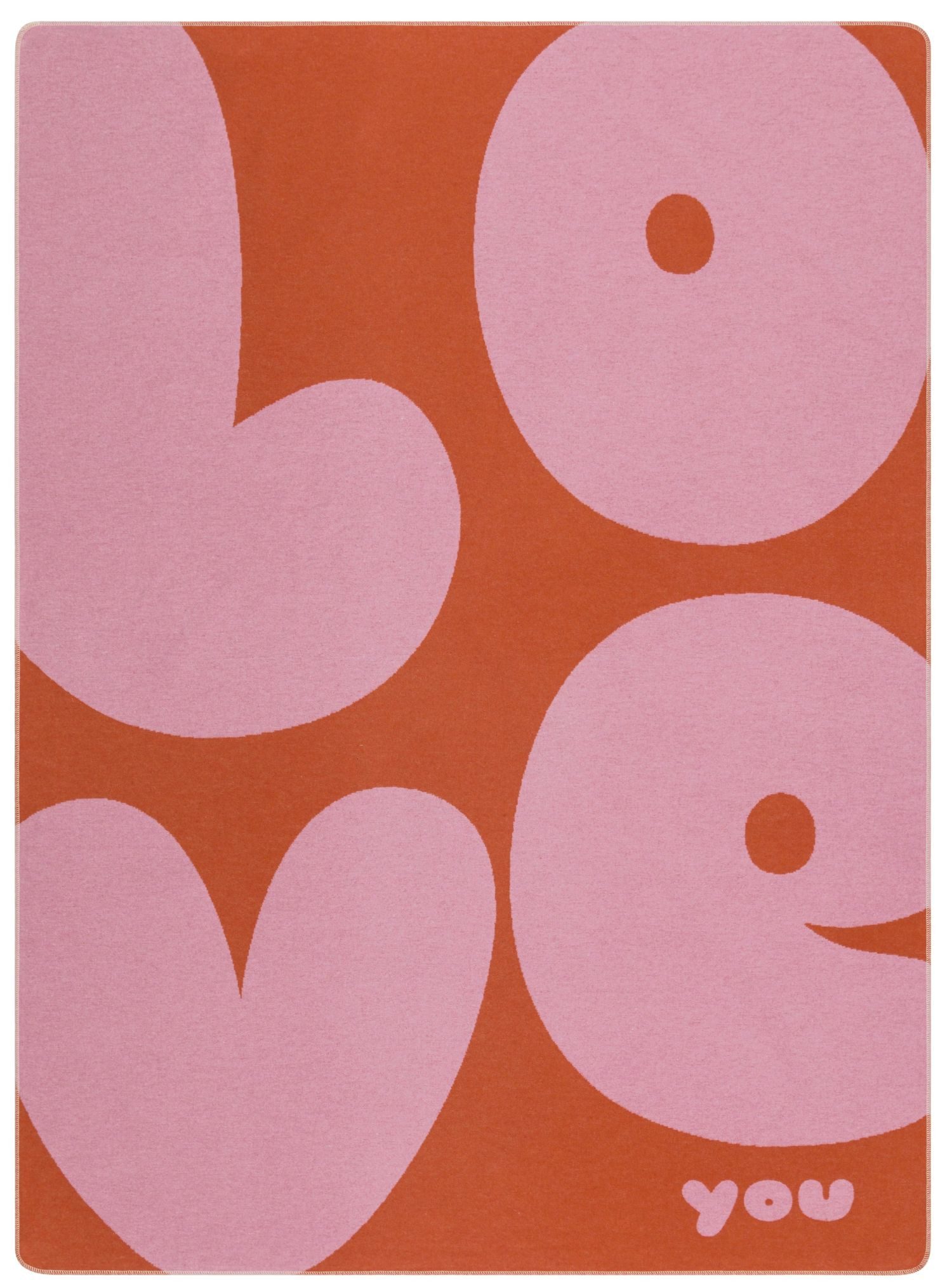 Wohndecke Silvretta 'Love' 140 x 200 cm Dunkelorange, DAVID FUSSENEGGER, Mit Zierstich, Made in Austria