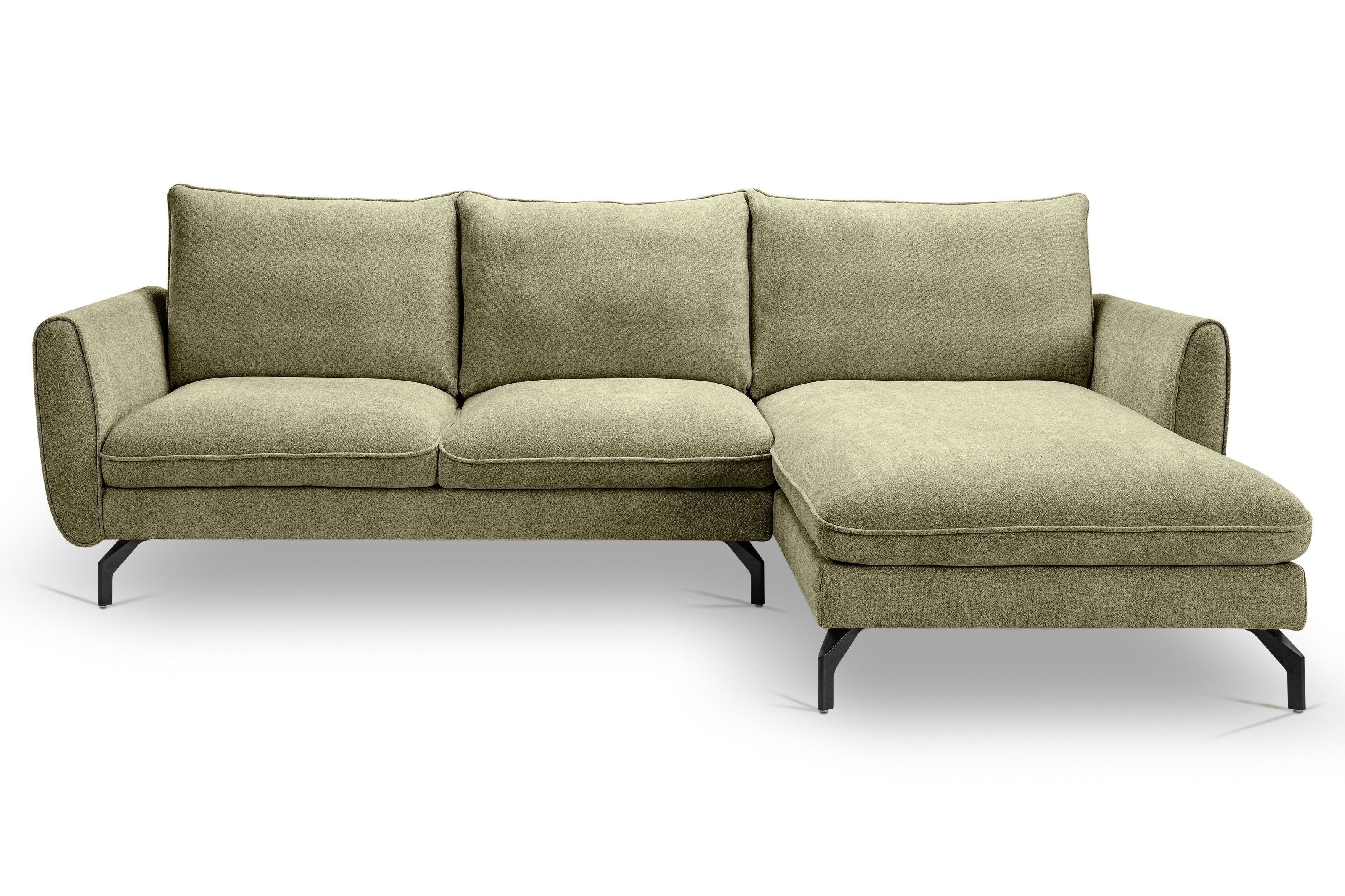 freiraum Ecksofa Ecksofa >Toronto< in smaragdgrün, Kleincord - 361x87x202cm (BxHxT), in grün, Webstoff - 259x87x165cm (BxHxT)