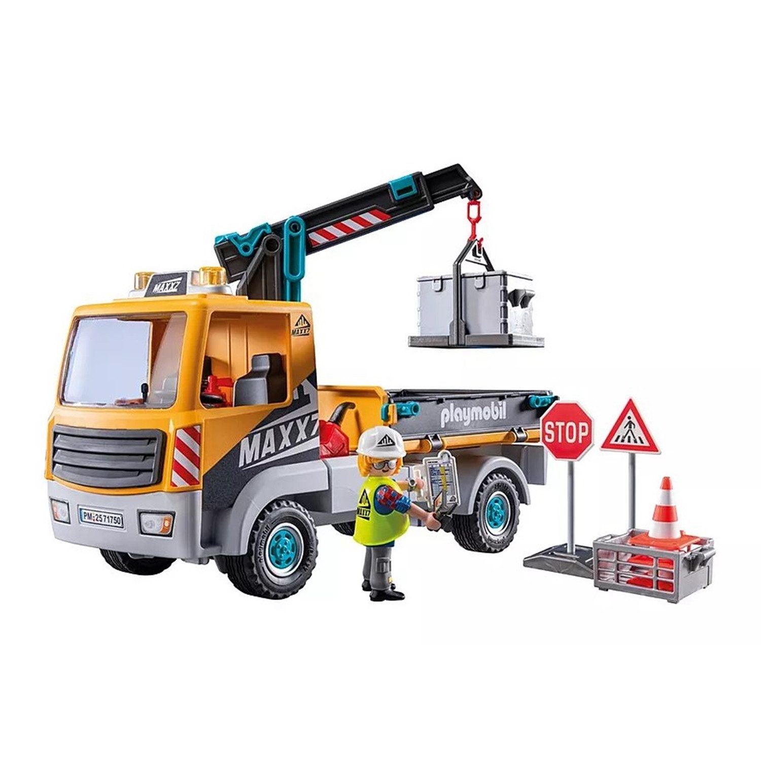 Playmobil® 71750 Baustellen-LKW mit Kran Konstruktions-Spielset günstig online kaufen