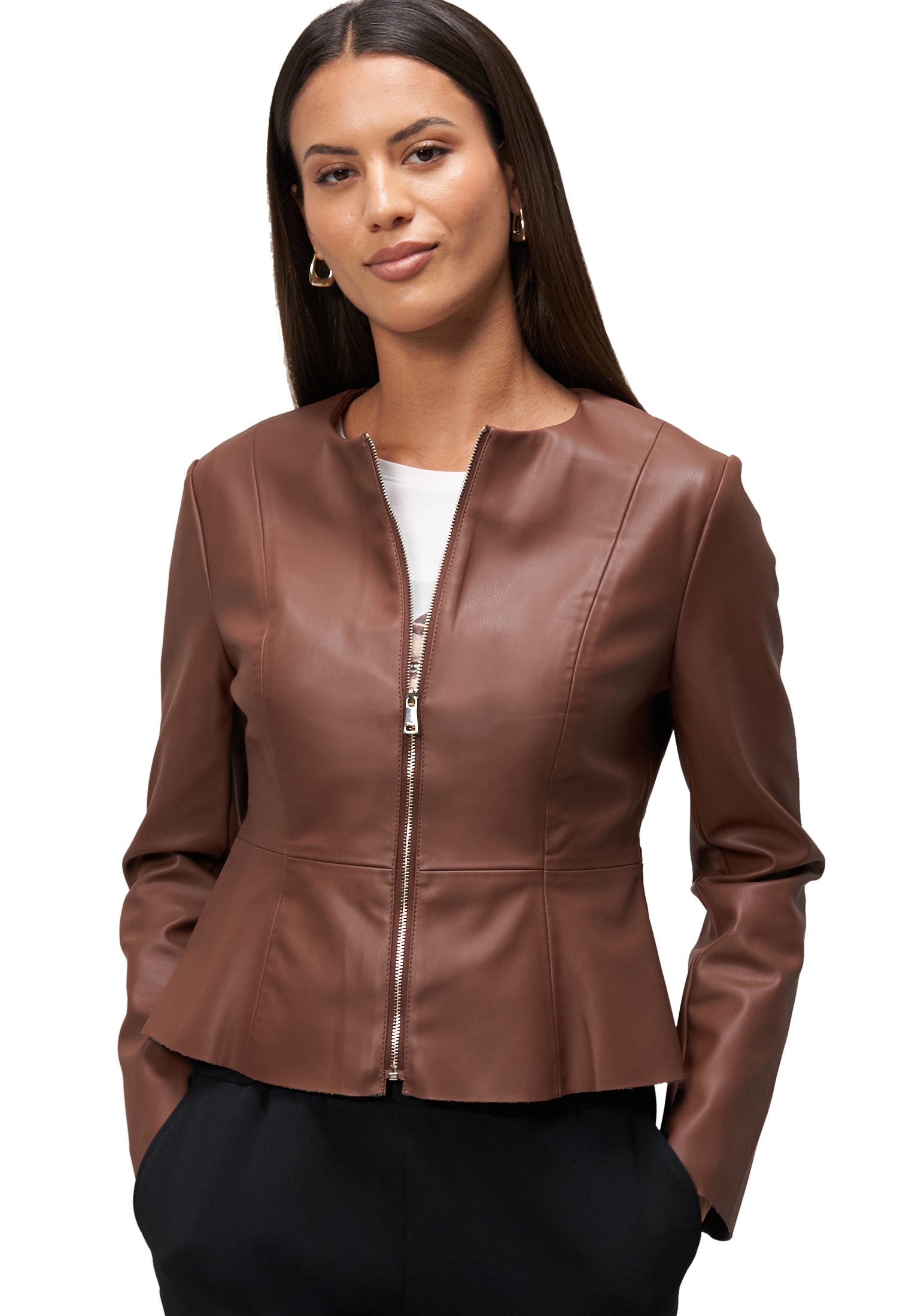 Jackenblazer zero Damen Blazer-Jacke in Lederoptik