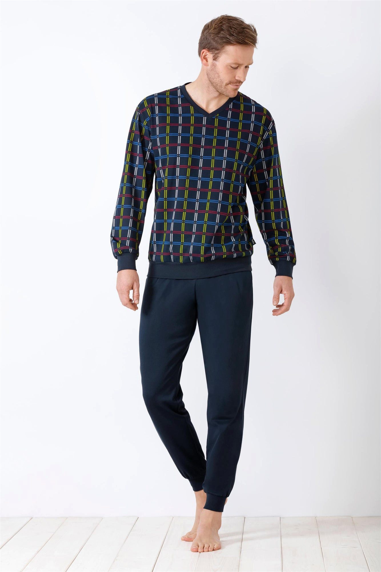 Hajo Schlafanzug Herren Schlafanzug mit Bündchen Klima Komfort® DAS ORIGINA günstig online kaufen