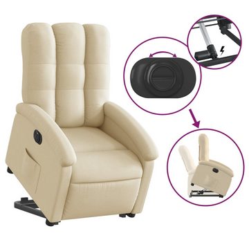 vidaXL Sessel Relaxsessel mit Aufstehhilfe Elektrisch Creme Stoff (1-St)