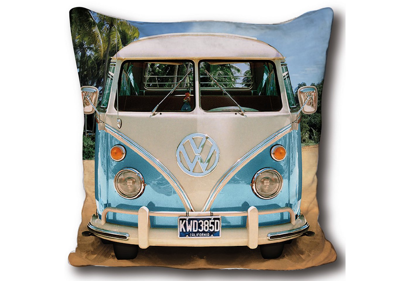 BERONAGE Dekokissen VW Volkswagen Bulli T1 40 x 40 cm Kissen passend zur Bettwäsche 084, kuschelweich