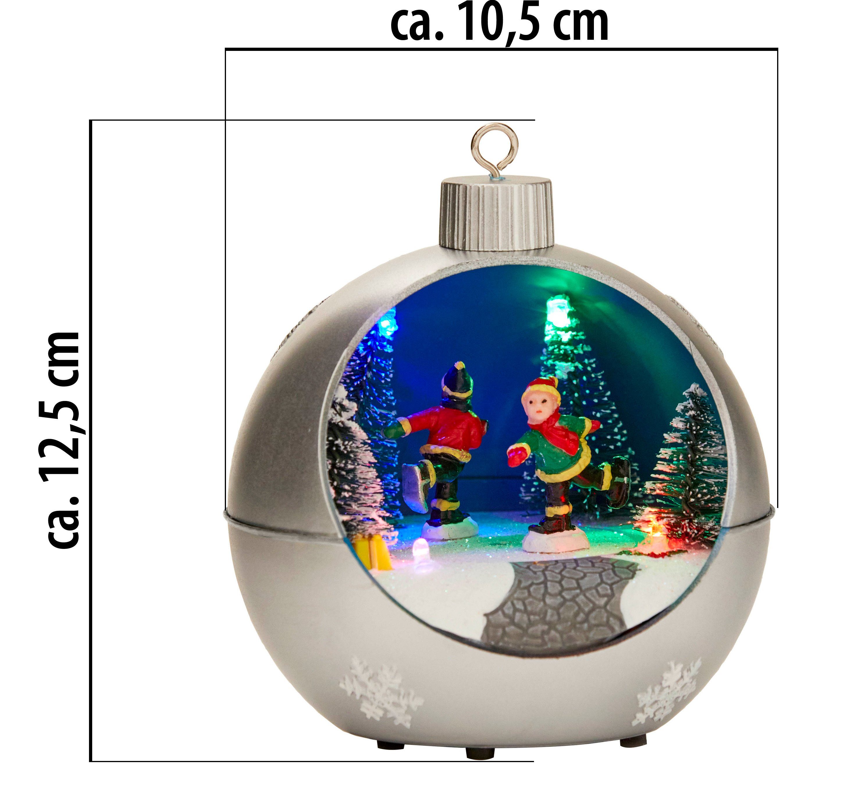 LED mit Weihnachtskugel Melodie Figuren Christbaumschmuck Schneewirbeleffekt rotierenden Northpoint