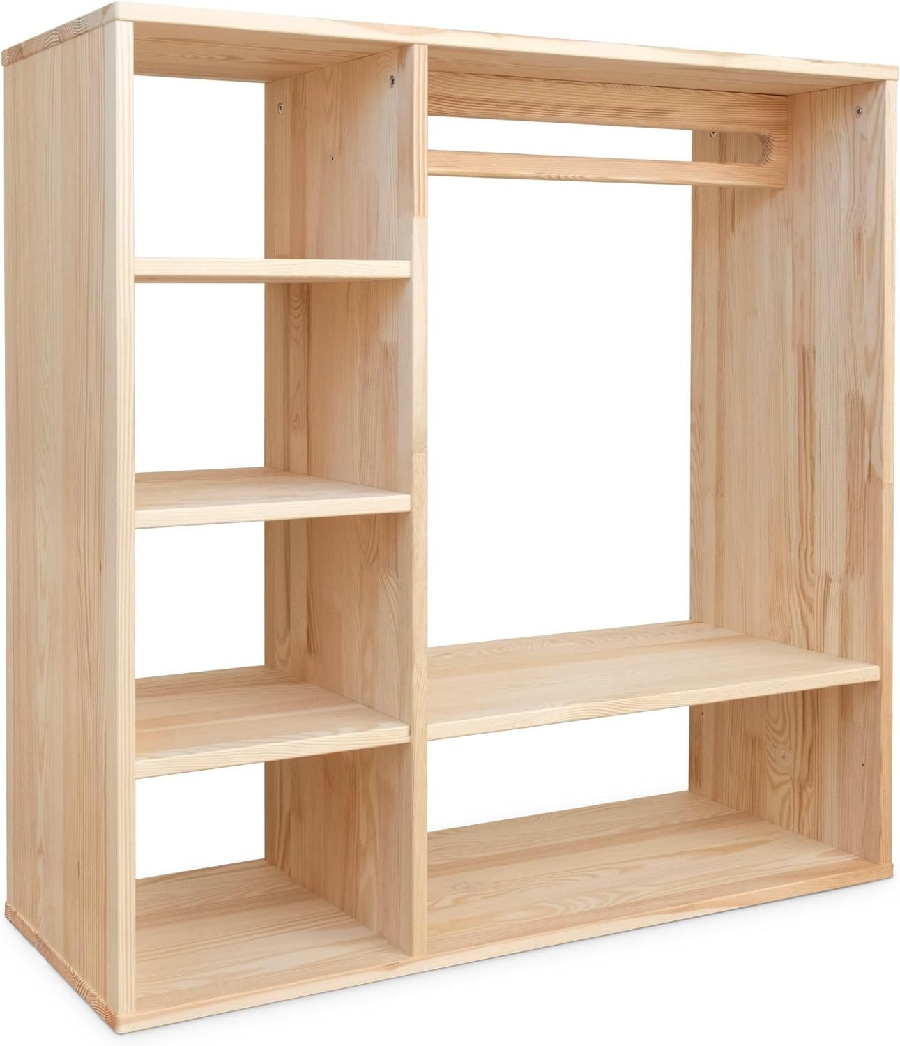 Ehrenkind Kinderkleiderschrank Montessori, Kiefer Natur, FSC zertifiziert (Kinderregal, Garderobenschrank) Kleiderschrank Kinderzimmer, Kindergarderobe