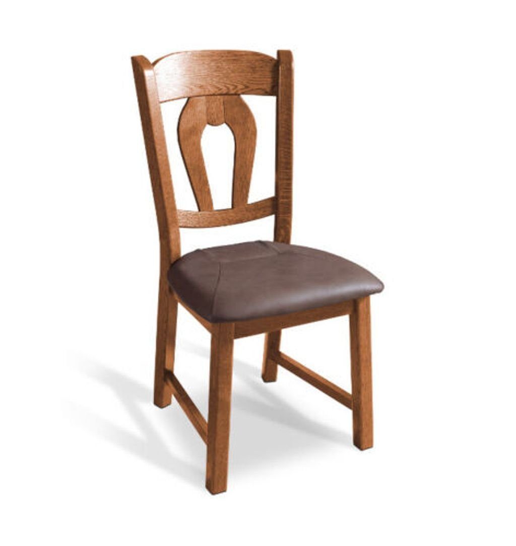 JVmoebel Esszimmerstuhl Leder Sessel mit Polsterung und massivem Holzrahmen (8 St), Made in Europa