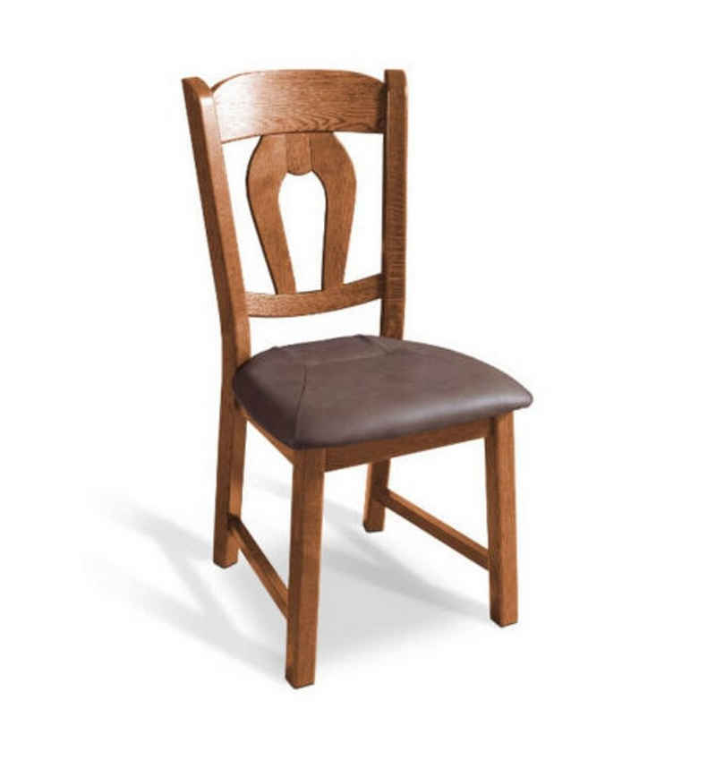 JVmoebel Esszimmerstuhl Esszimmerstuhl 8x Stuhl Set Sessel Leder Polster Massiv Holz Sofort (8 St)