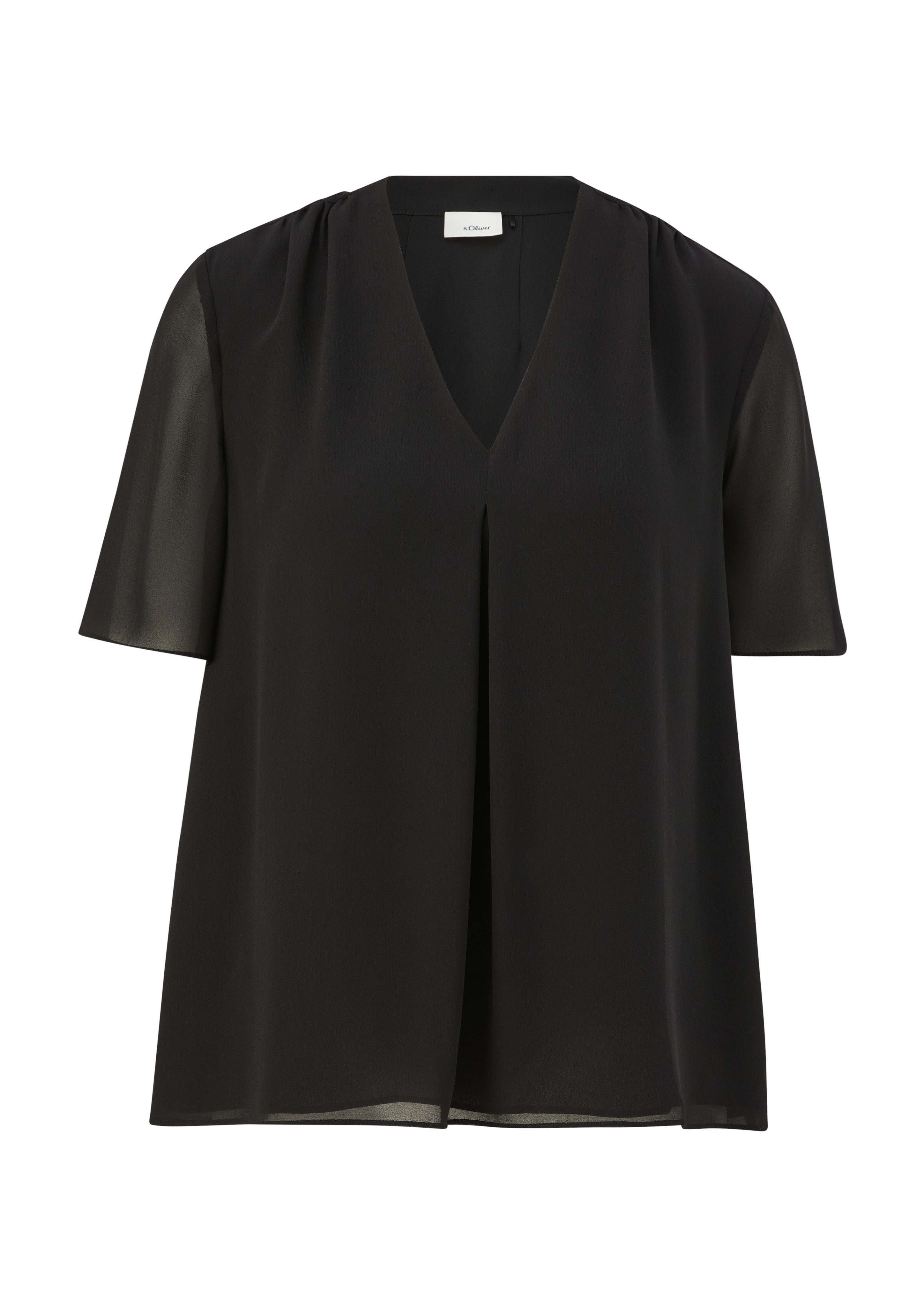 s.Oliver BLACK LABEL Shirtbluse mit eingelegter Falte vorne