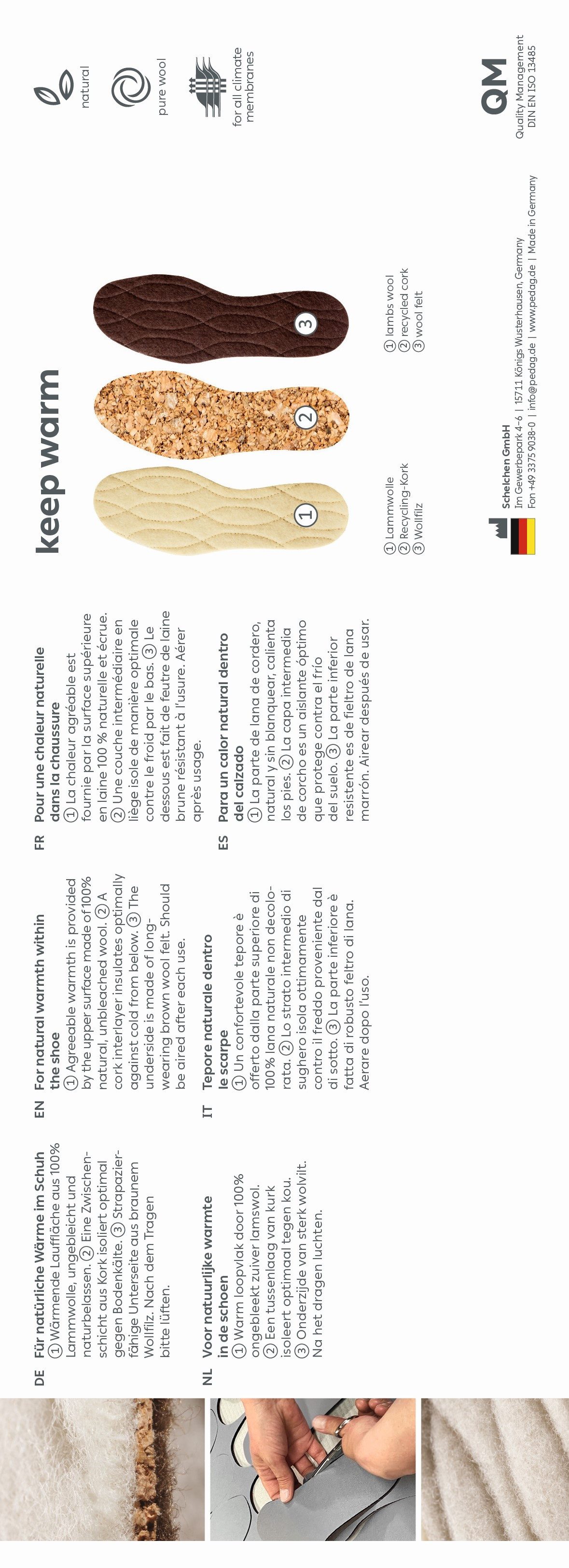 Pedag Thermosohlen Keep Warm - die Wintersohle für norwegische Kälte: Reine Lammwolle – Bild 3 von 3
