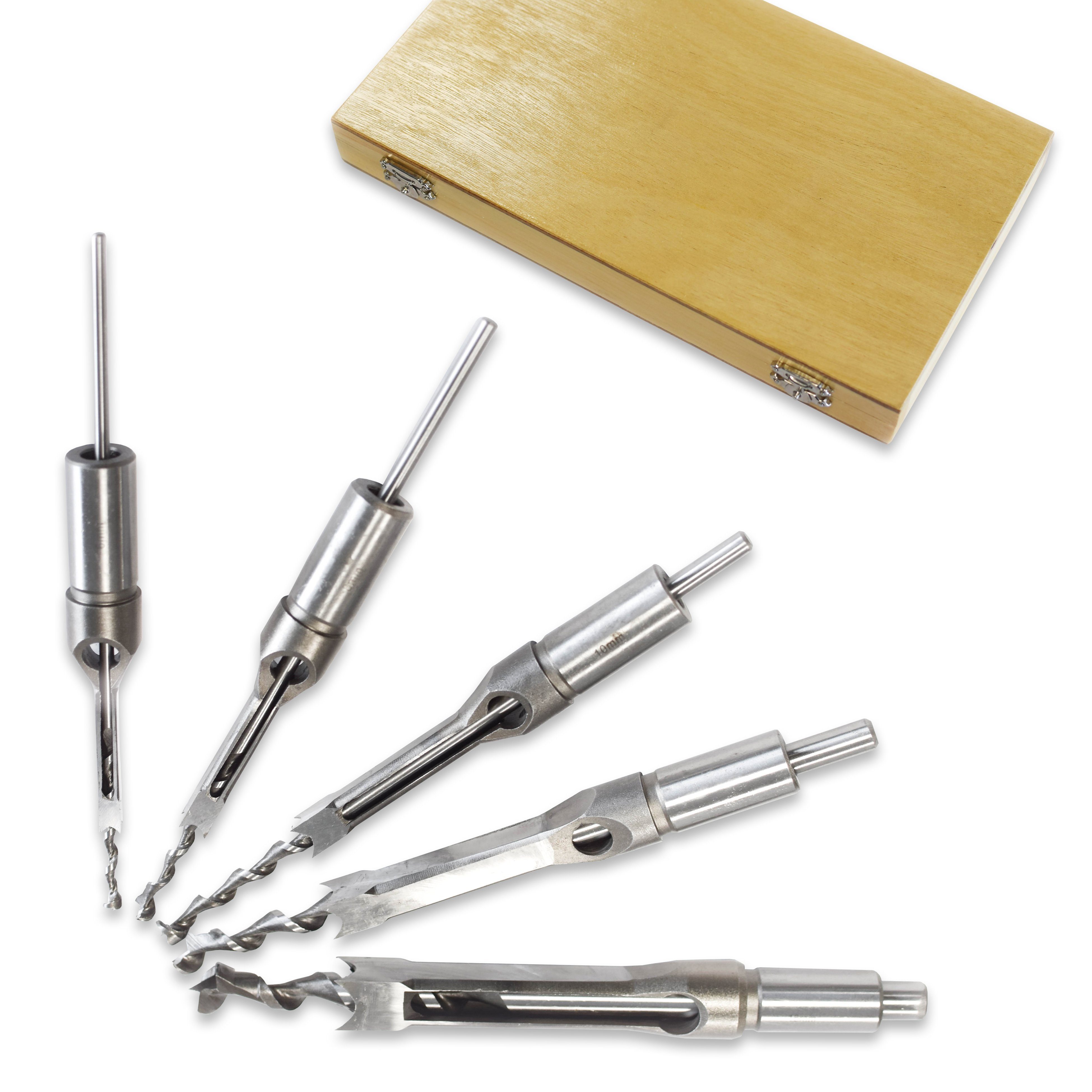 BAMATO Bohrersatz STMB5TLG, (5-tlg), Stemmbohrerset, Stemmbohrer für Stemmmaschine, Vierkantbohrer