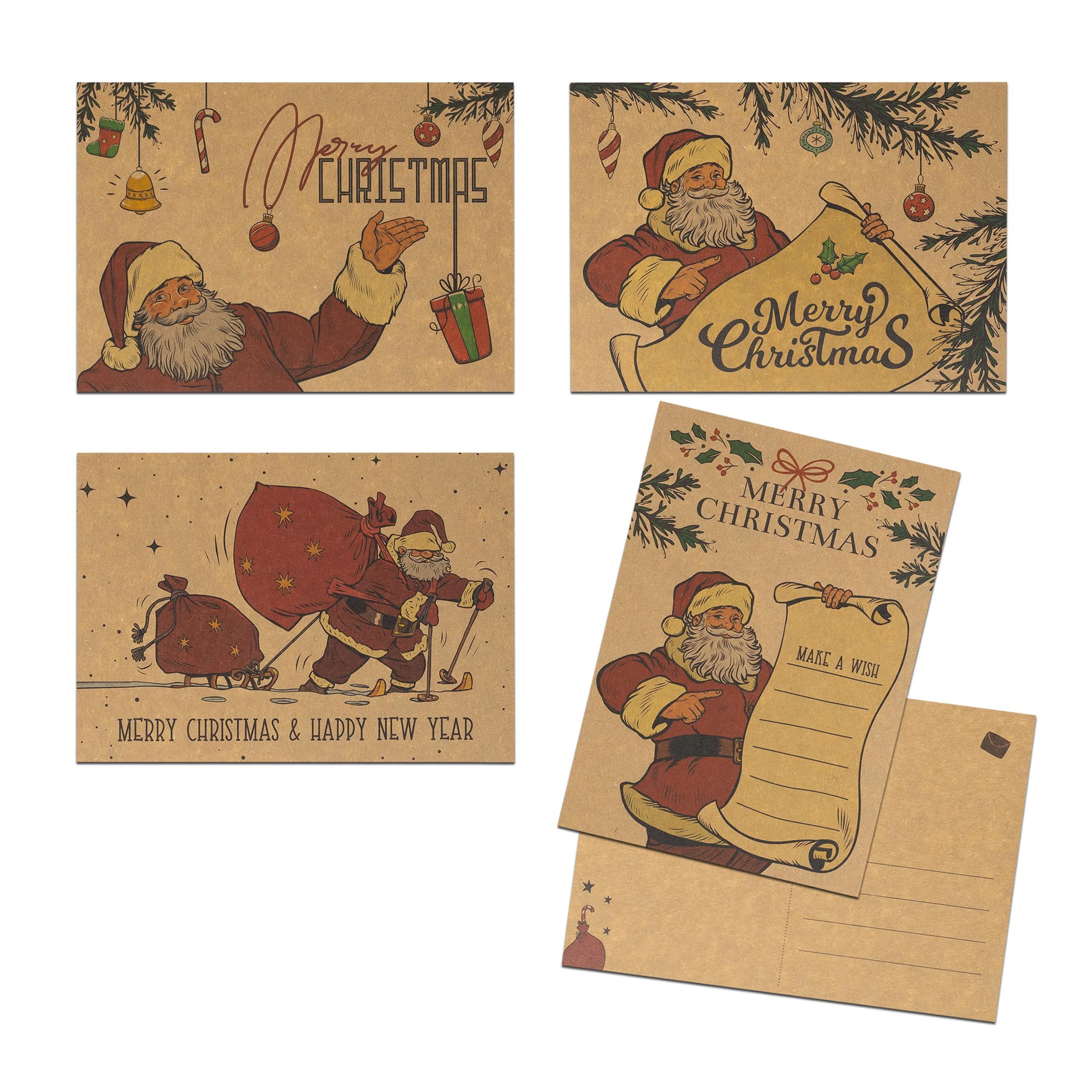 TOBJA Weihnachtskarte Weihnachtskarten Set Postkarten - 12x Original Kraftpapier kaufen