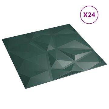 vidaXL Wandpaneel Wandpaneele 24 Stk Grün 50x50 cm EPS 6 m² Diamant