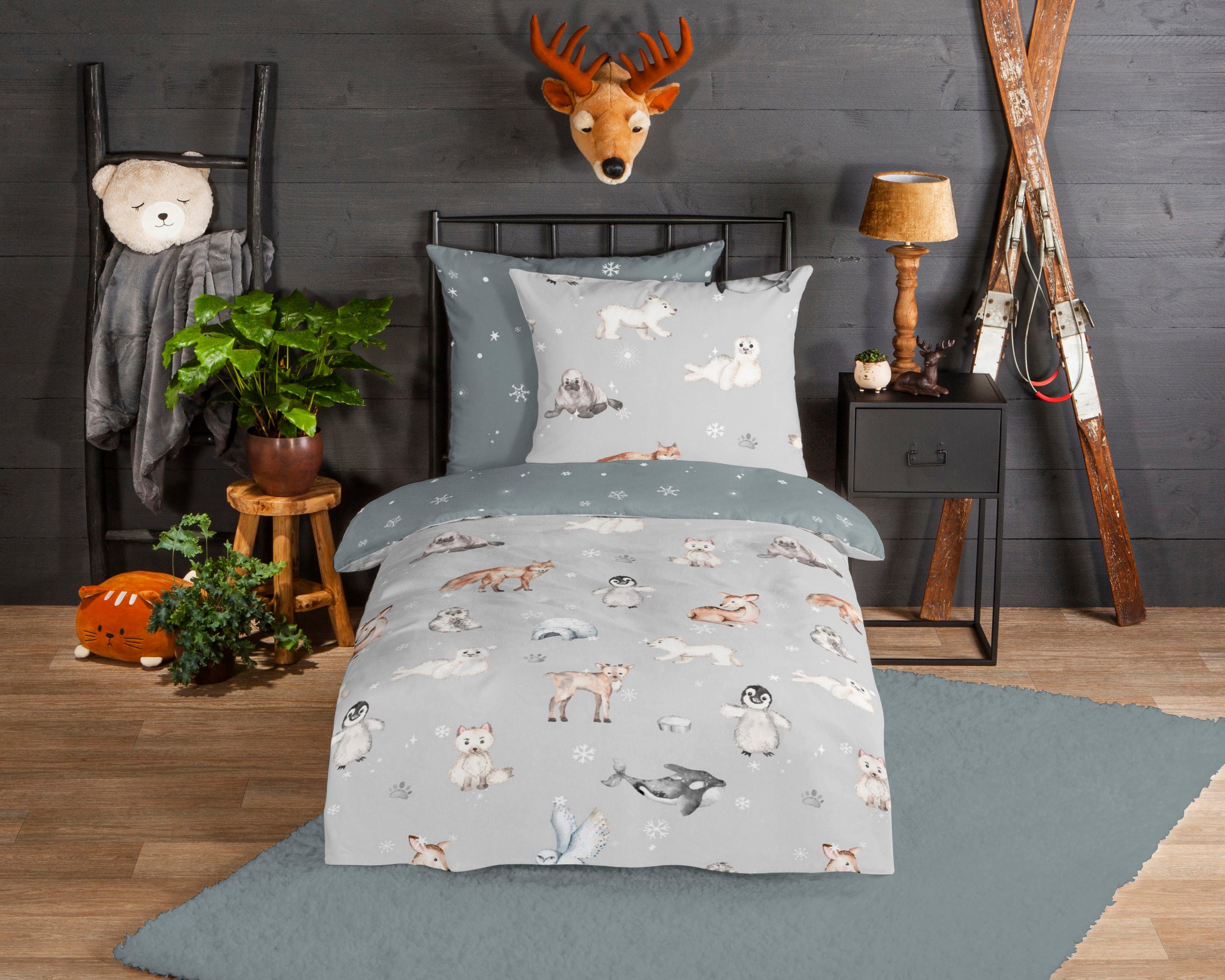 good morning Kinderbettwäsche Cira, Biber, Flanell, 2 teilig, Biber, 135x20 günstig online kaufen