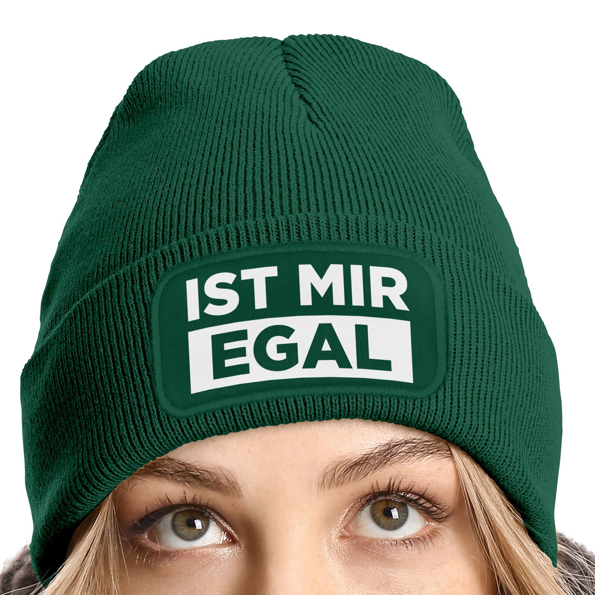 MoonWorks Strickmütze Damen Beanie mit Patch günstig online kaufen