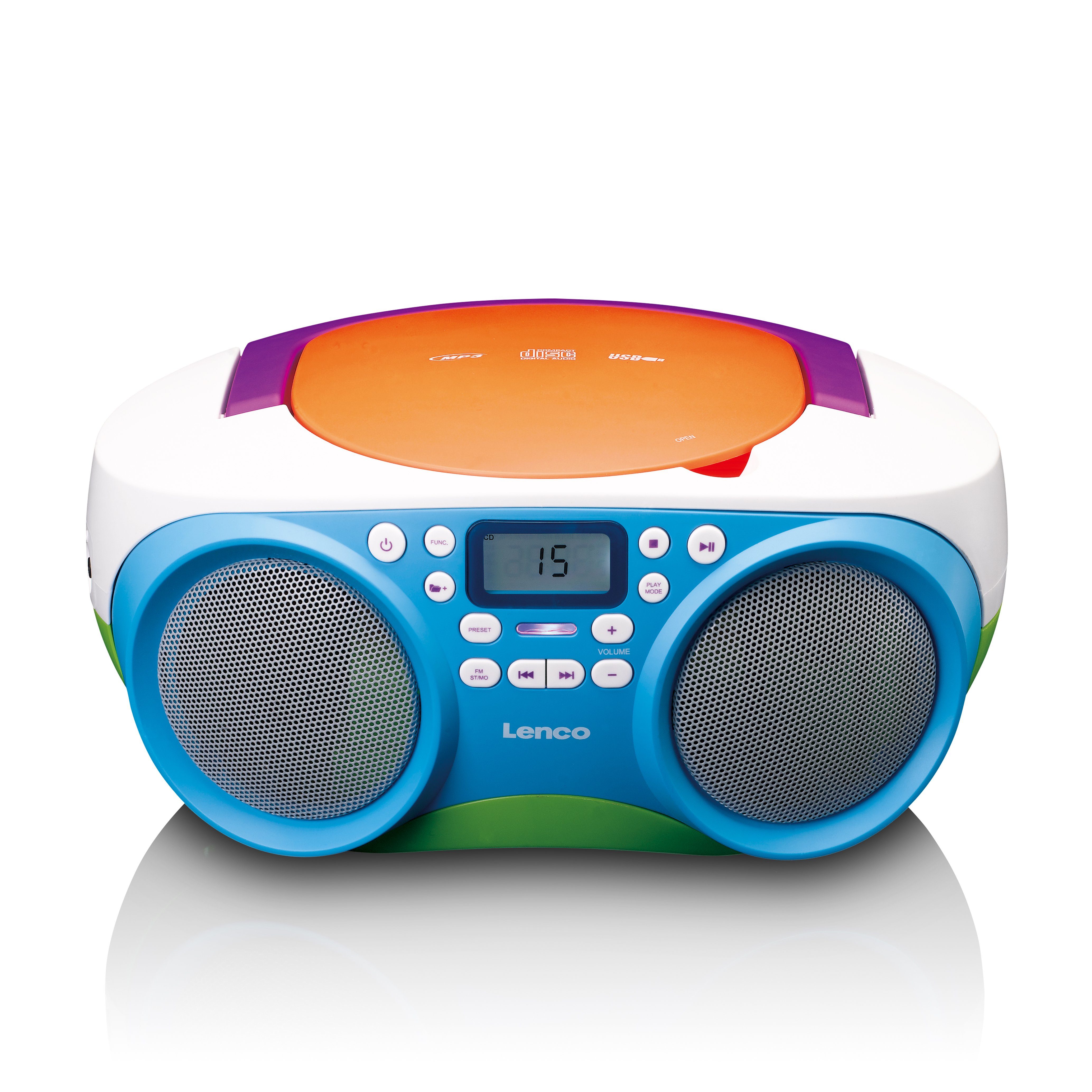 Lenco SCD-41 Radio (Tragbares Radio, FM-Radio, CD/MP3/USB/AUX, Kinderfreundlich, Batterie/Netz)