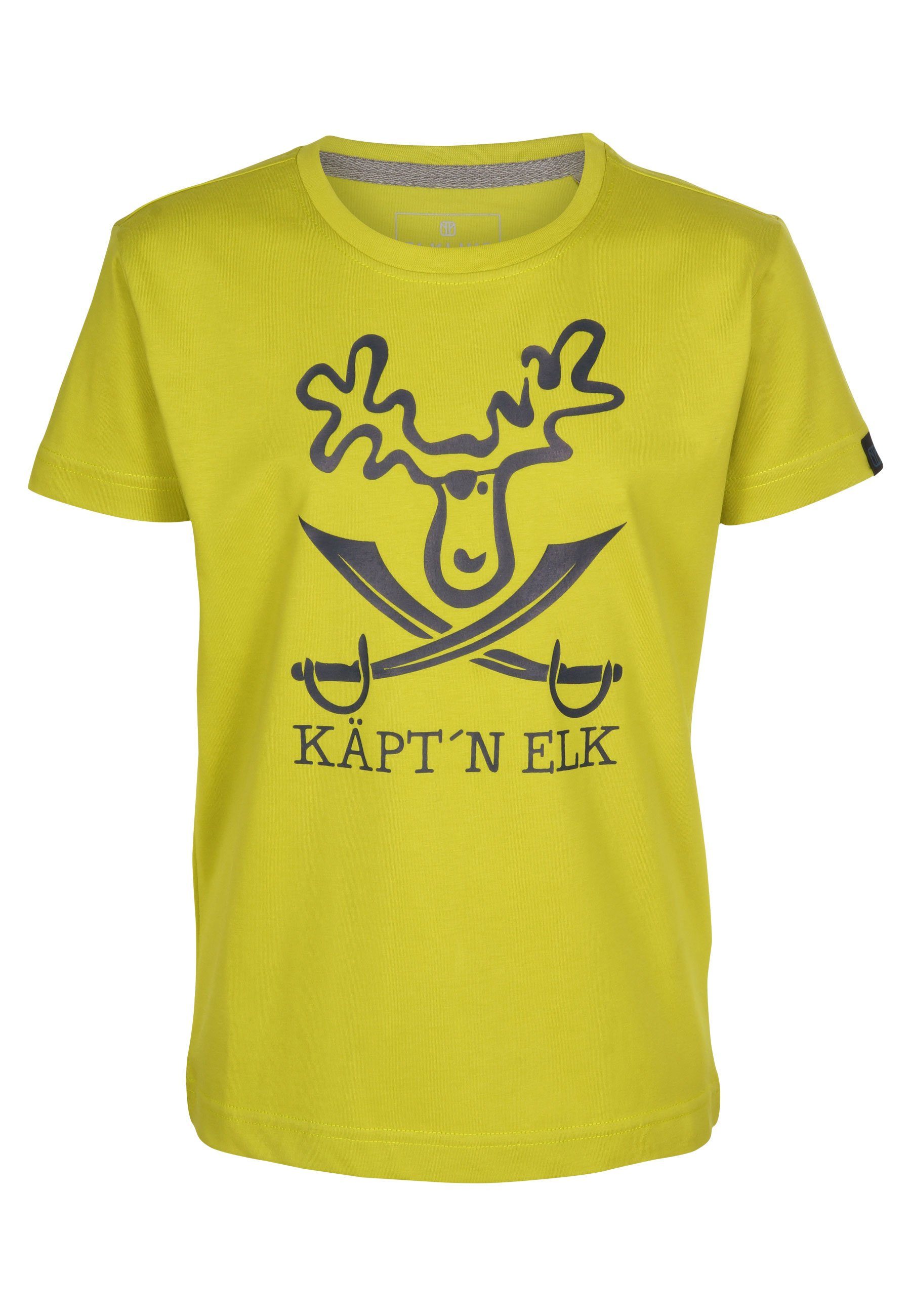 Elkline T-Shirt Schatzinsel Elch Piraten Brust Print citronelle