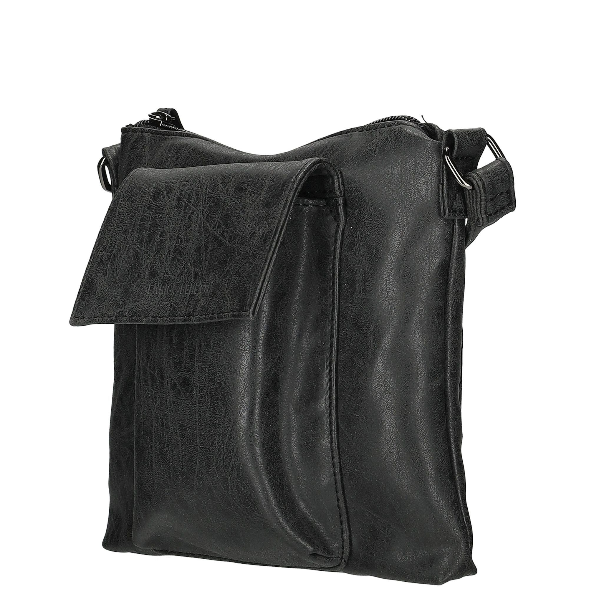 Christian Wippermann Umhängetasche Damen Tasche Schultertasche Umhängetasche Crossover Bag (einzeln), Leder Optik Handtasche Schwarz