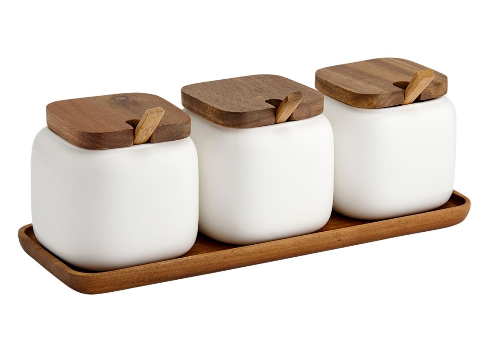 Vorratsdose ESSENTIALS Dosen- & Löffel-Set weiss