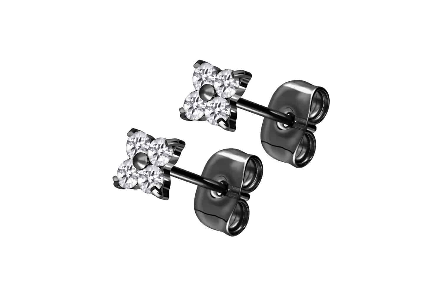 Paar Ohrstecker Titan Ohrstecker KRISTALLBUME
