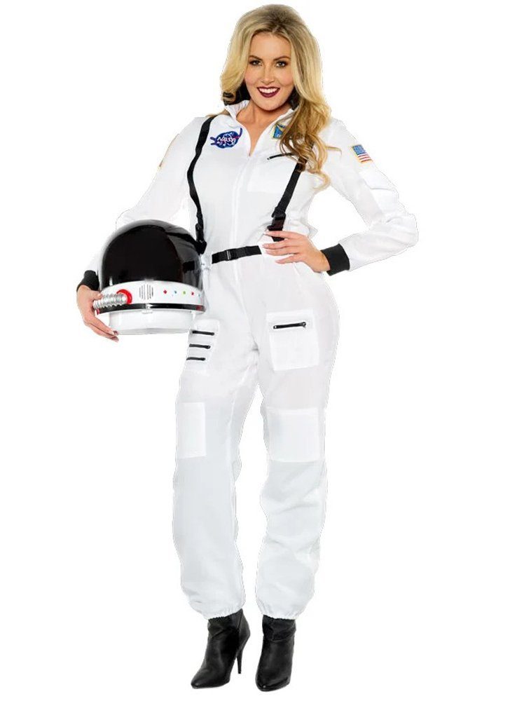 Underwraps Kostüm NASA Astronautin - Karneval Faschingskostüm Damen, Für alle Raumfahrerinnen: der Overall fürs Weltall