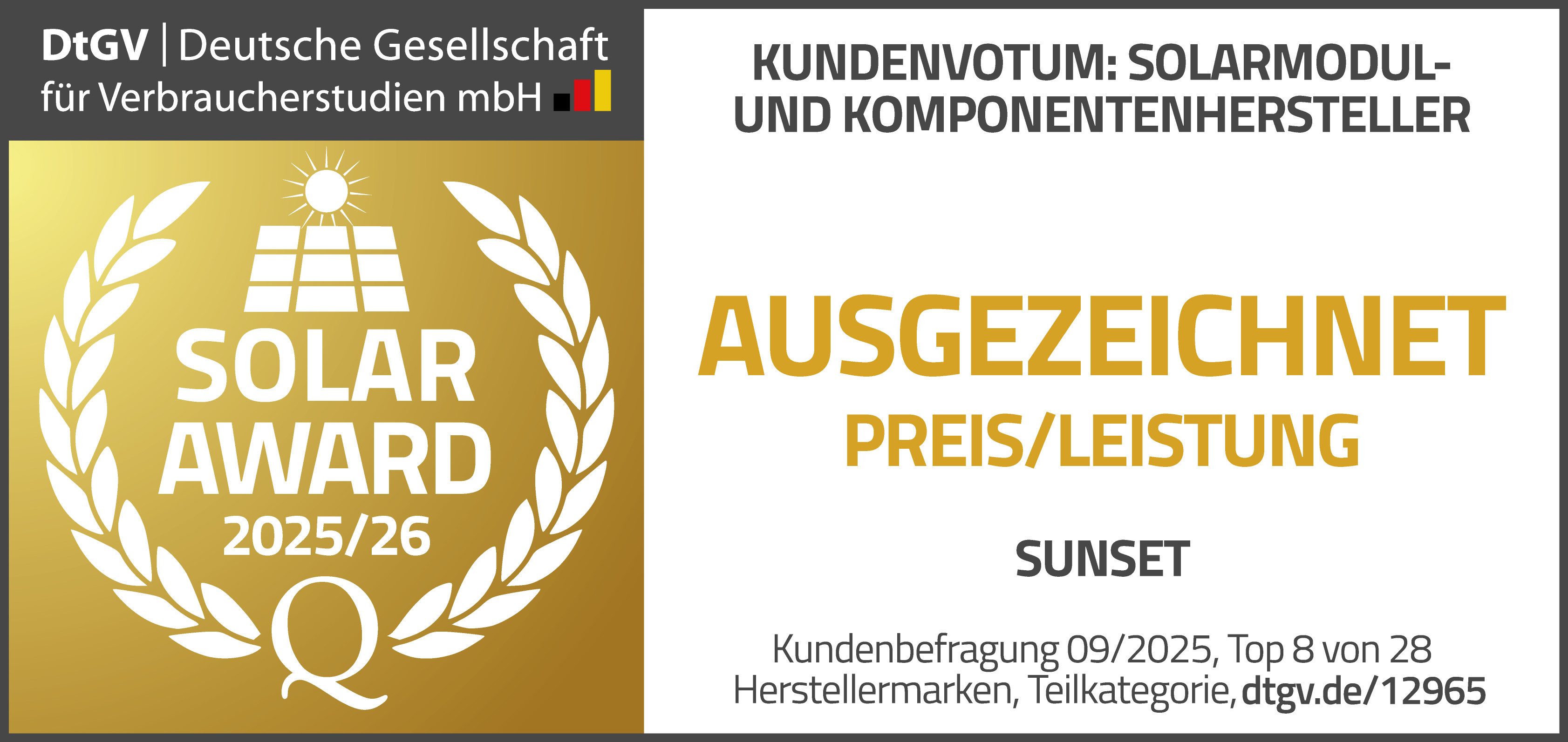 Sunset Solarmodul SM 45, 45 Watt, 12 V, monokristallin, für Fahrzeugdach/Boot/Gartenhaus, „Made in Germany“ nach ISO 14001 zertifiziertem Umweltmanagement