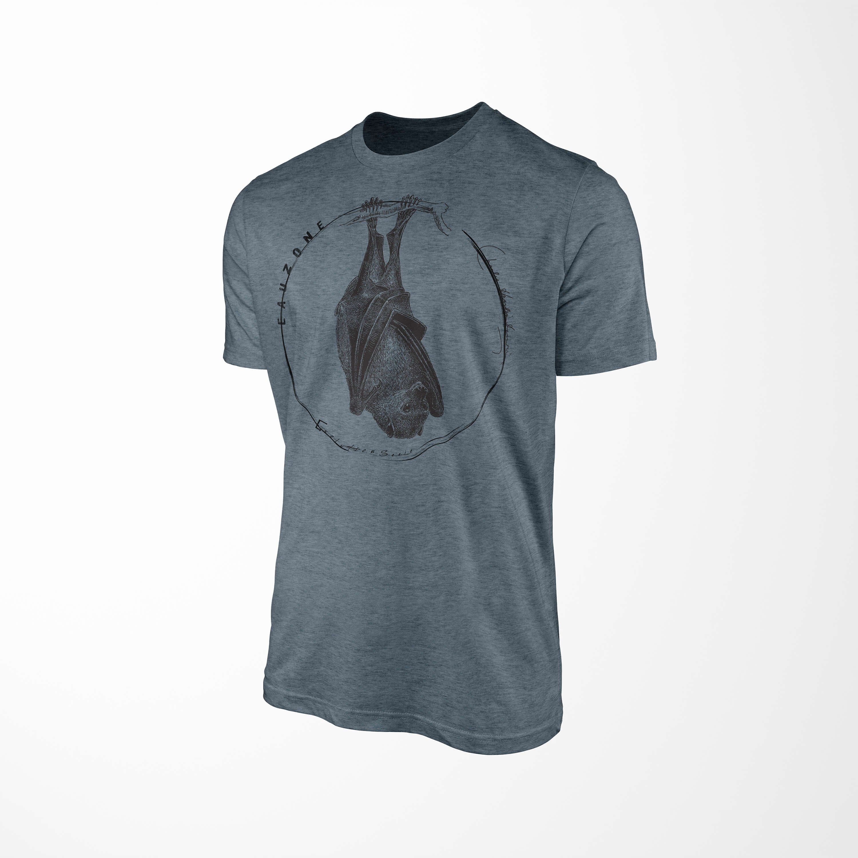 Art T-Shirt Evolution Herren T-Shirt Fledermaus Sinus Indigo