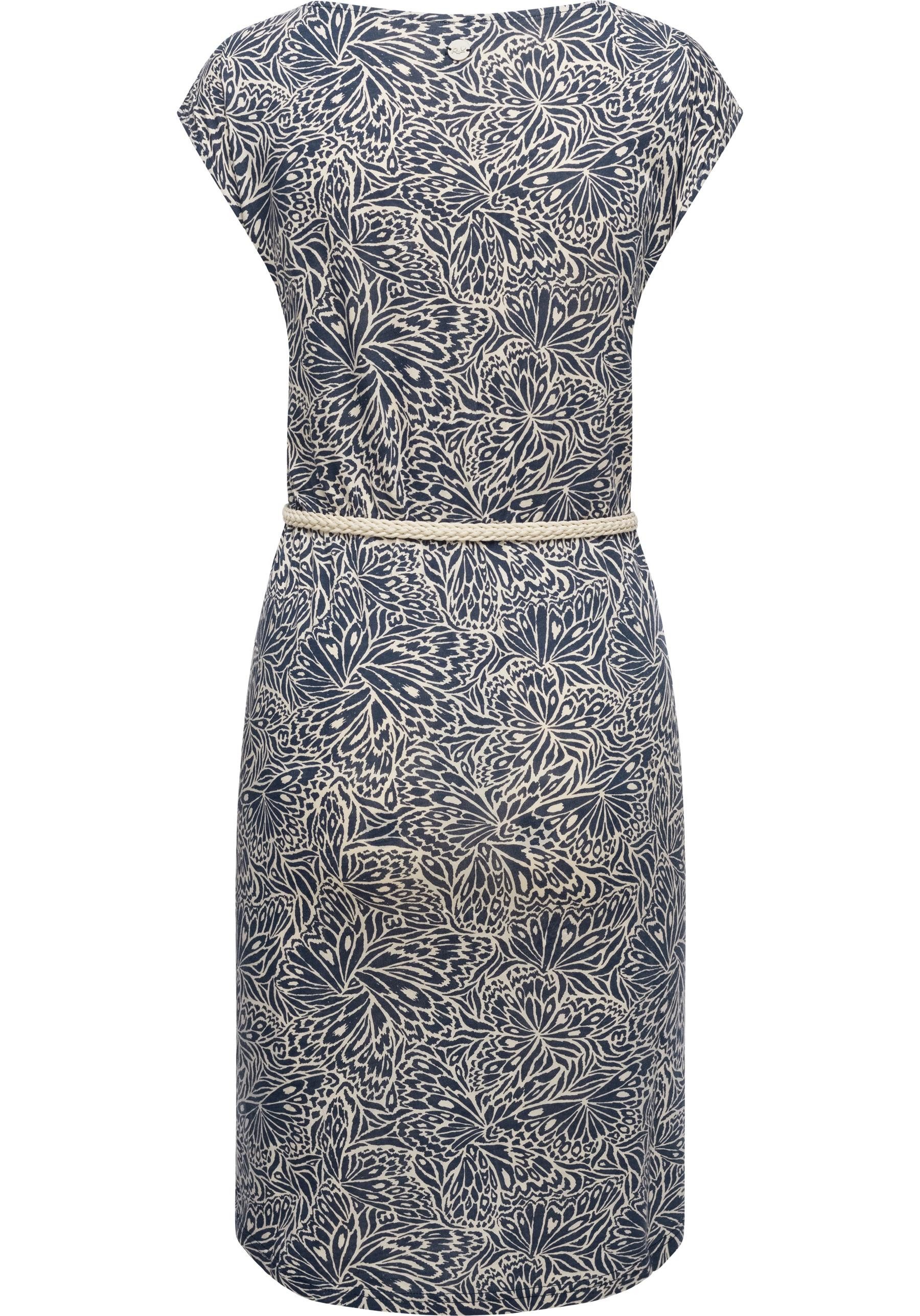 Ragwear Shirtkleid Lilithe YOUMODO Sommerkleid mit Alloverprint und Flechtgürtel