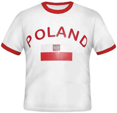 BRUBAKER T-Shirt Polen - Retro Unisex Fan Shirt für Herren und Damen (1-tlg) Poland Trikot